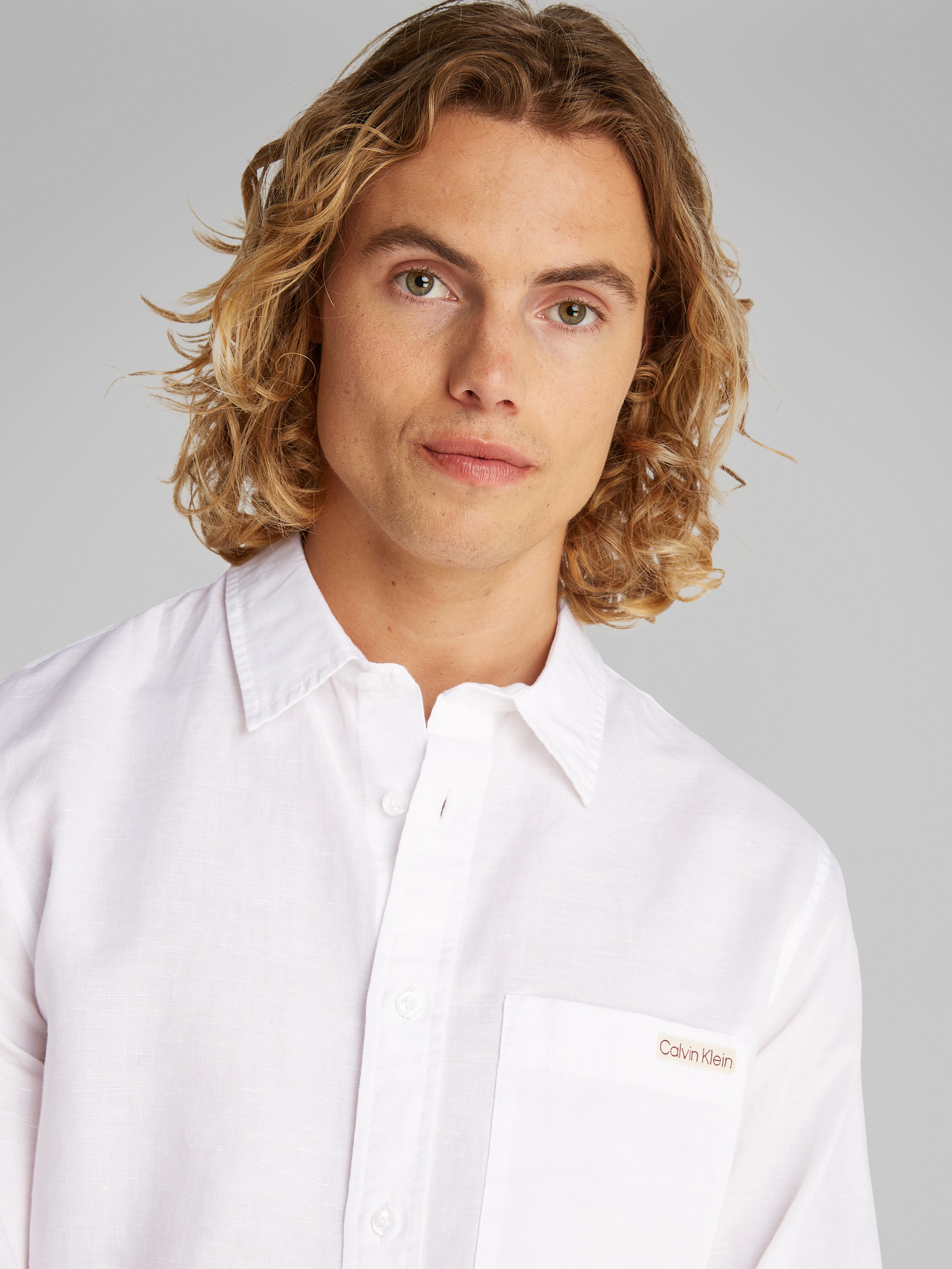 Calvin Klein Jeans Leinenhemd »LINEN COTTON SHIRT«, mit Brusttasche