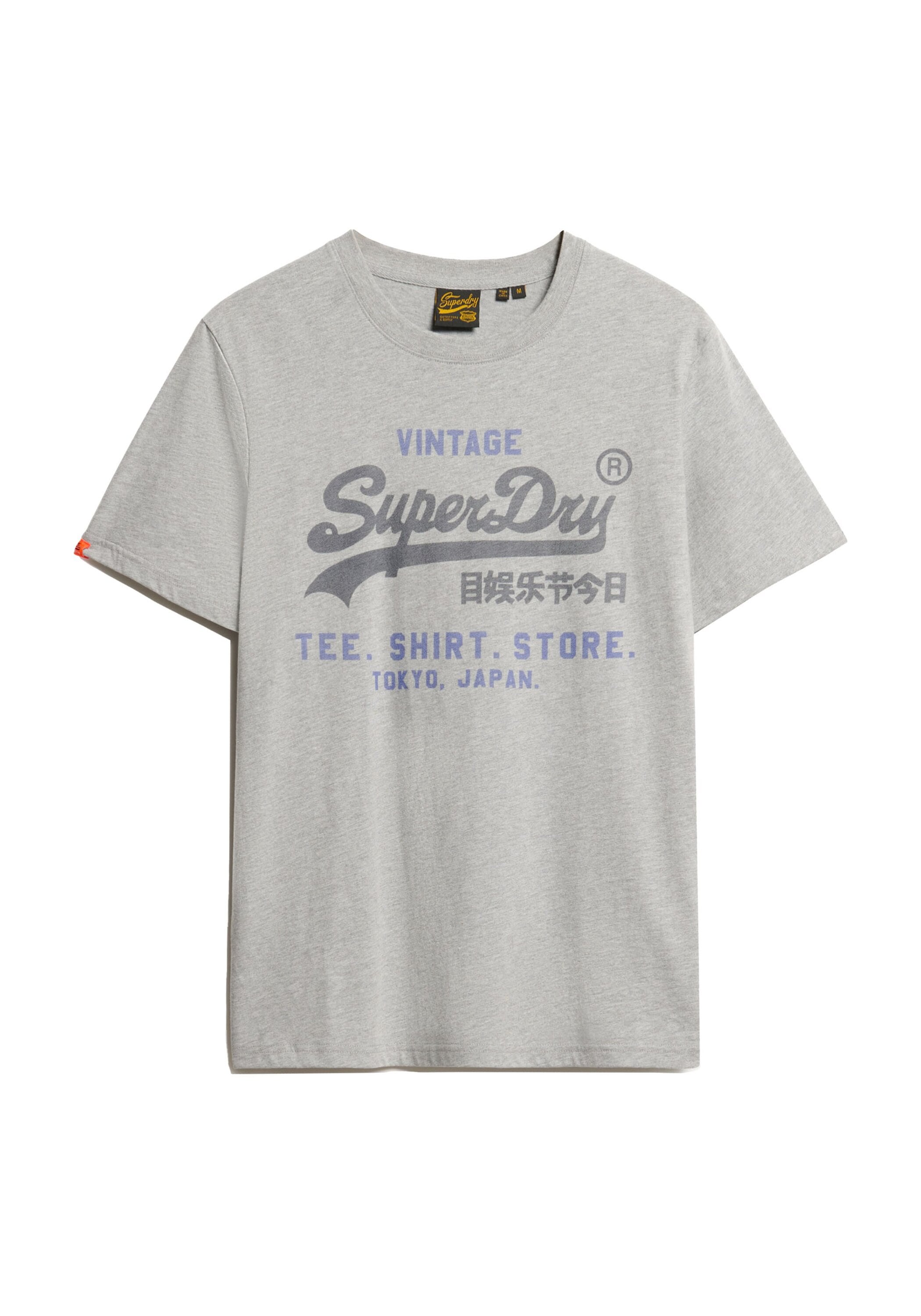 SUPERDRY Herren T-Shirt "T-Shirt VI Heritage Relaxed Tee 1er Pack", grau, Gr. XL, Obermaterial: 100% Baumwolle CO., Shirts