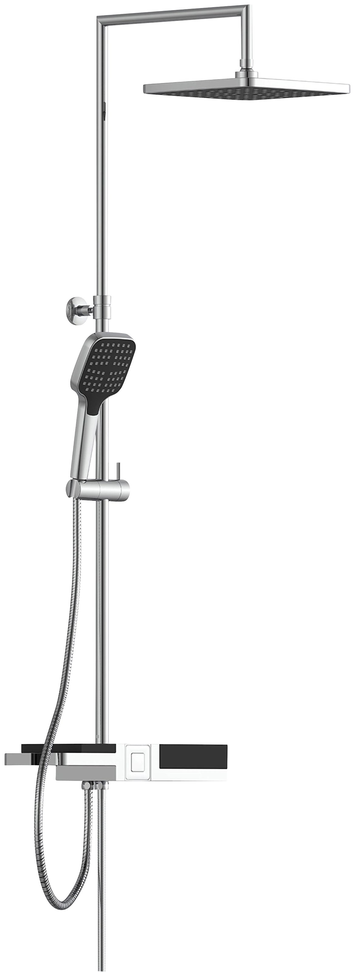 Schütte Duschsystem "BLUEPERL", Duschsystem mit Regendusche und modularem Ablagesystem, Duschbrause