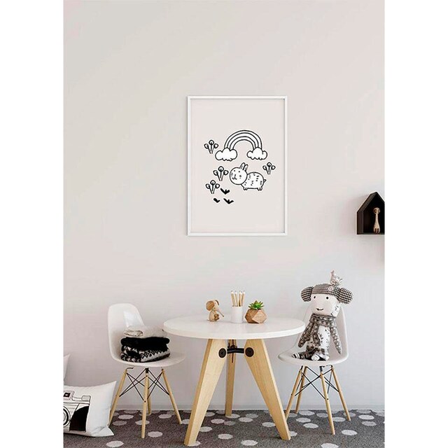 Komar Poster »Scribble Bunny«, Tiere, (1 St.), Kinderzimmer, Schlafzimmer,  Wohnzimmer | BAUR