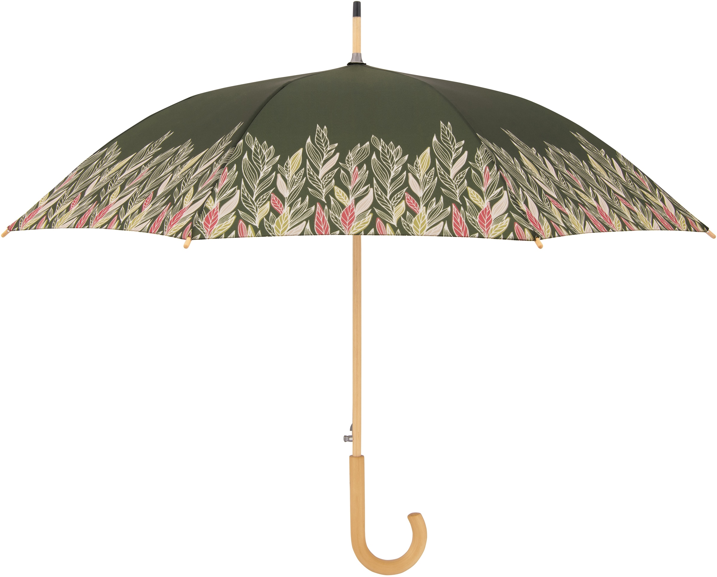 doppler® Stockregenschirm »nature Long, intention aus olive«, Schirmgriff kaufen BAUR recyceltem Material online aus | Holz mit