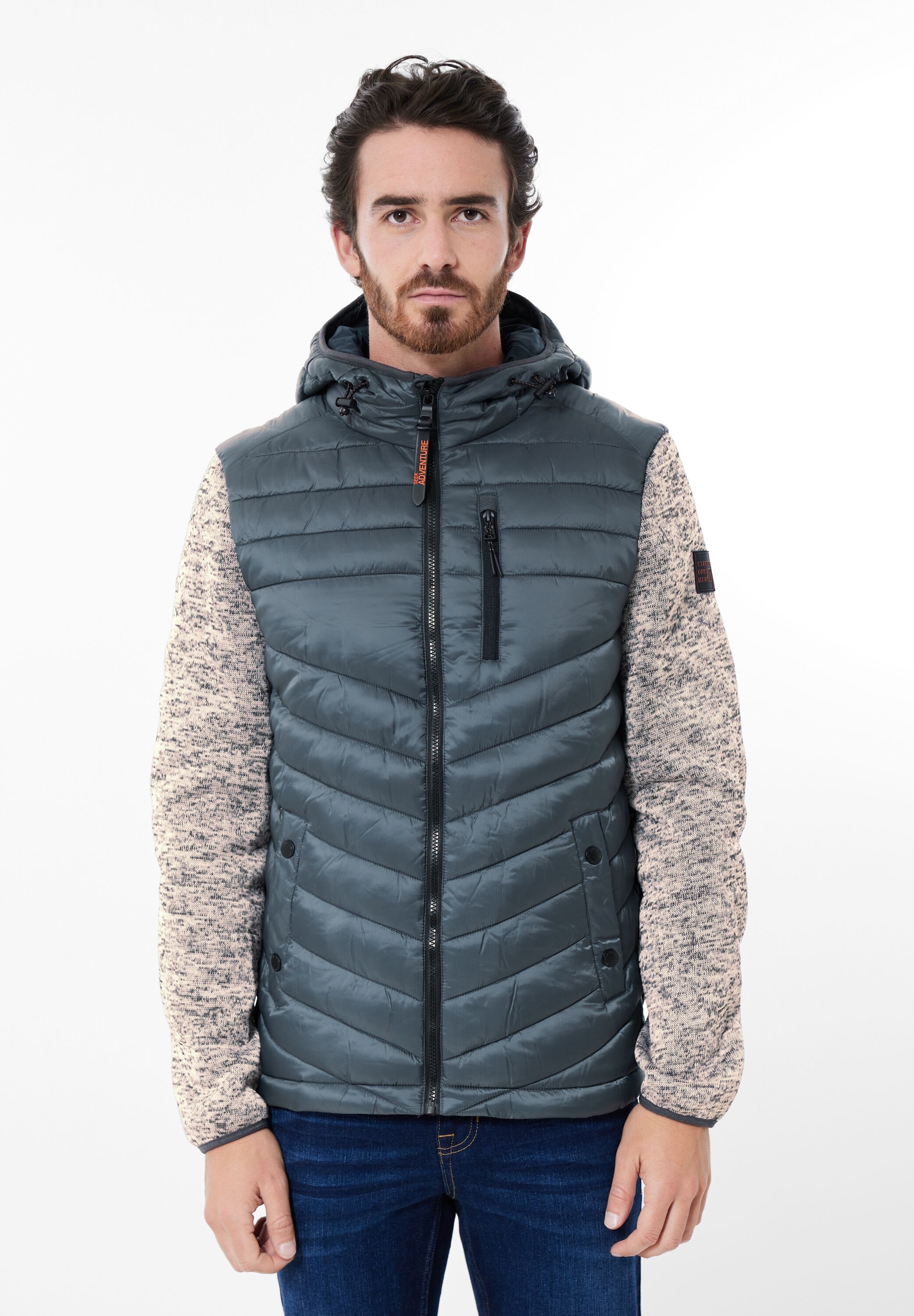 STREET ONE MEN Steppjacke, mit Kapuze, mit Kapuze