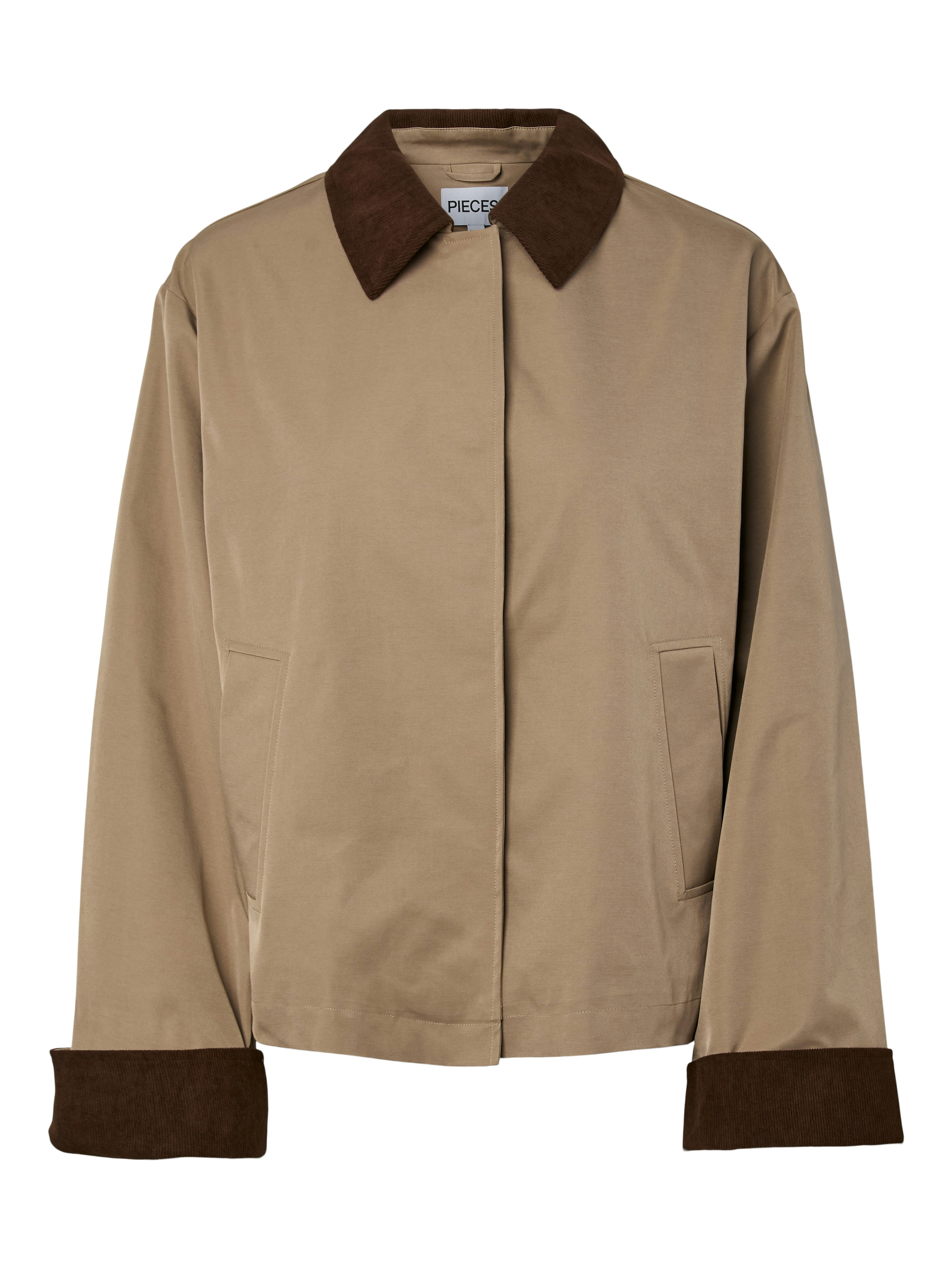 pieces Kurzjacke "PCJORMA SHORT LIGHT JACKET NOOS BC" mit farblich abgesetz günstig online kaufen