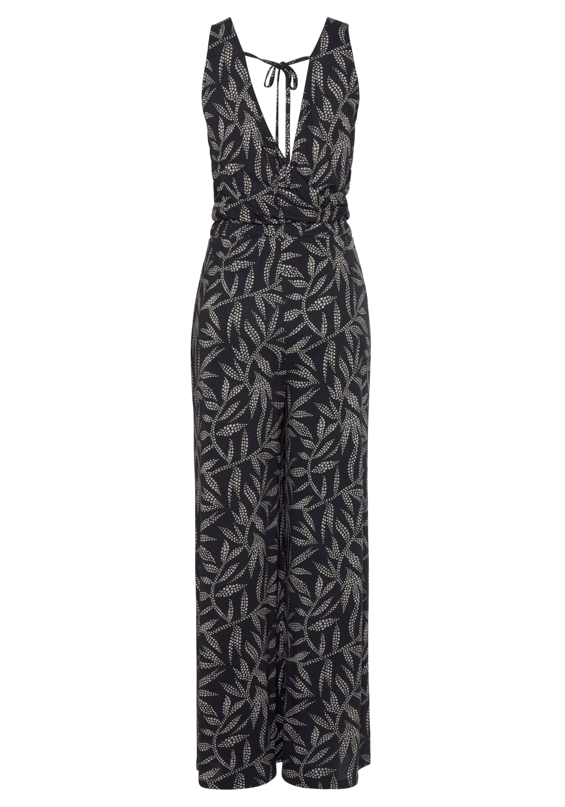 Lascana Combinaison Femme Noir/Sable Imprimé Feilles T. 36 3