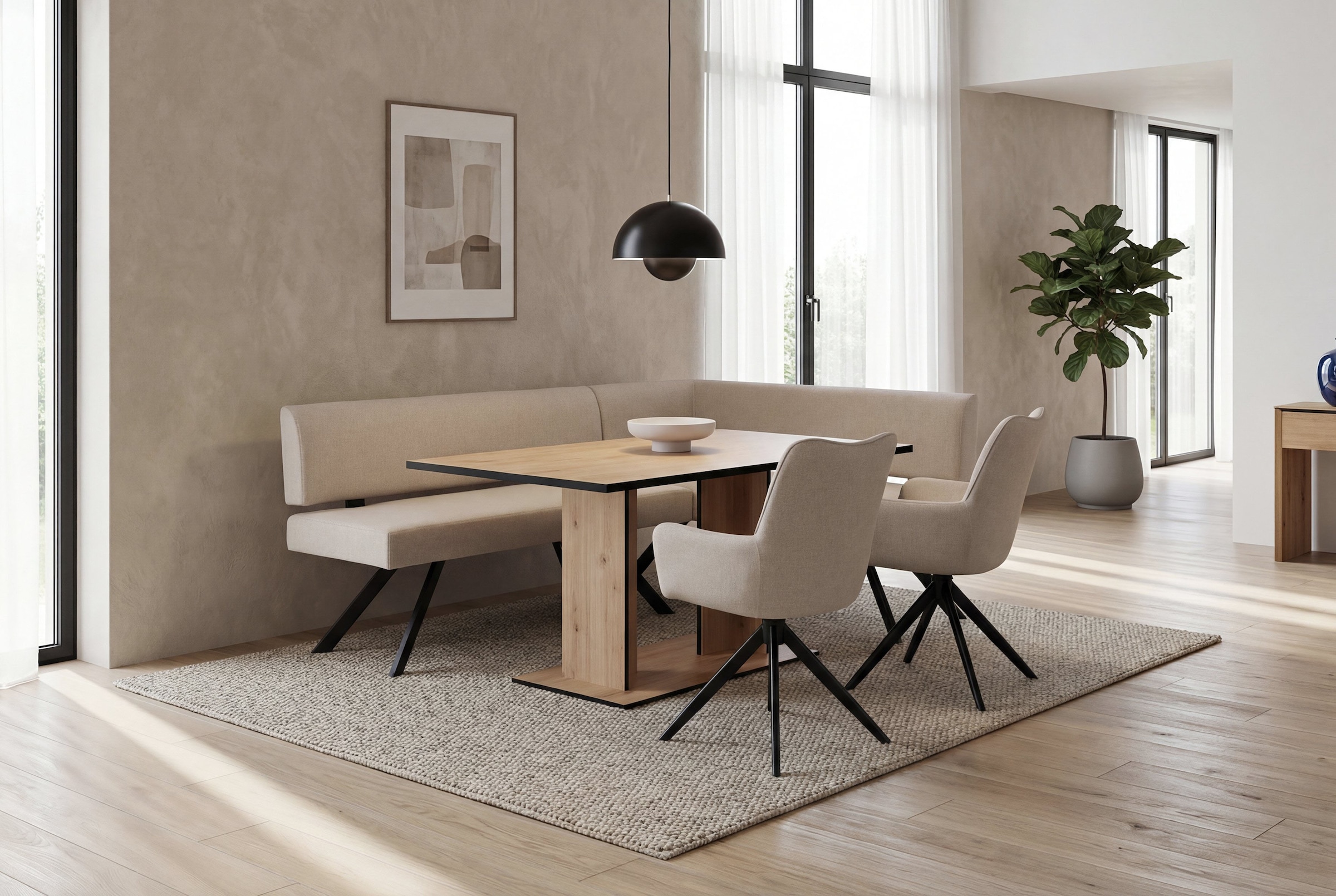 byLIVING Esszimmerstuhl »HAMILTON« (Set) 2 Stk.Webstoff, bis 110 kg, 360° drehbar, Schaumstoff, 4er Kreuzgestell