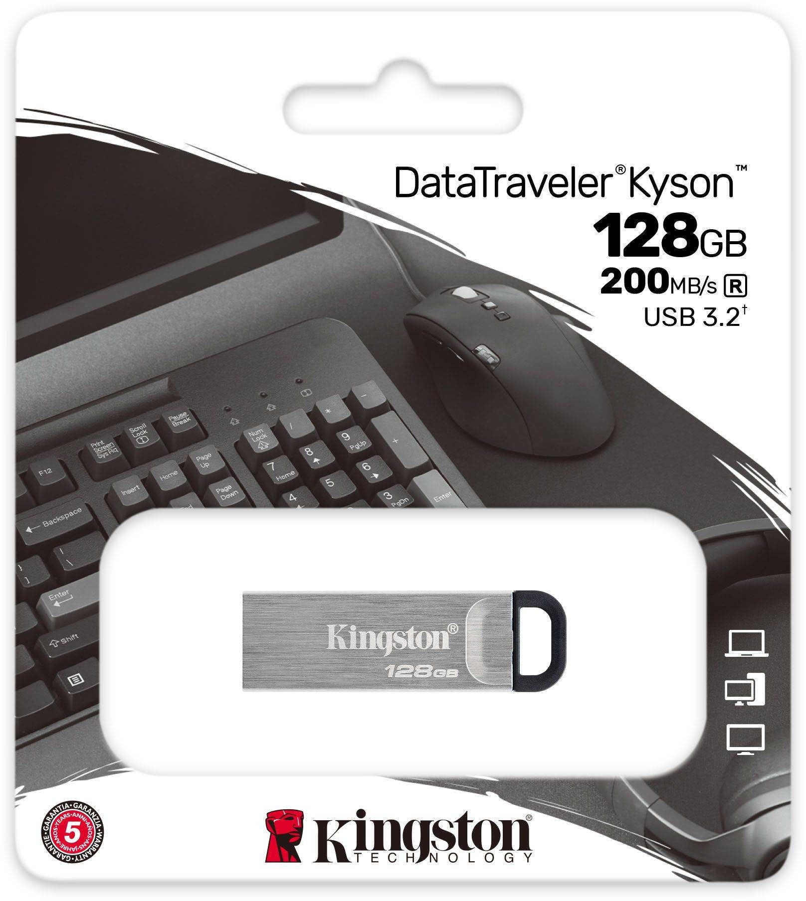 Kingston USB-Stick »DataTraveler Kyson 128 GB«, (USB 3.2 Lesegeschwindigkeit 200 MB/s)