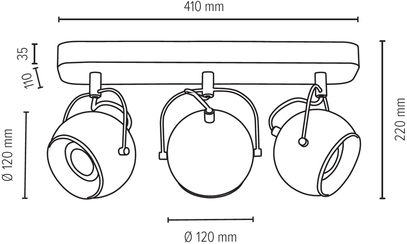 flammig-flammig, 3 Spotköpfe LED-Leuchtmittel, Inklusive CONCRETE«, austauschbare BAUR Deckenleuchte SPOT Light bewegliche »BALL |