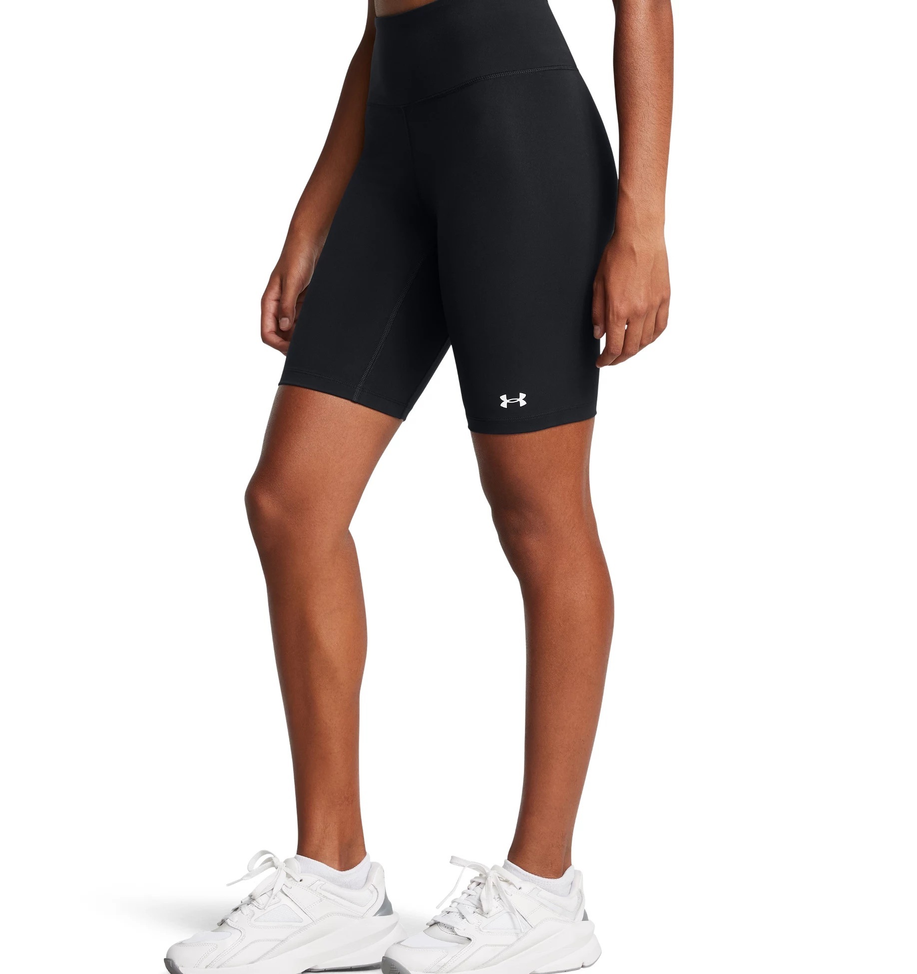 UNDER ARMOUR Damen Trainingsshorts "MOTION BIKE SHORT EMEA"schwarz,, weiß, Gr. M, Obermaterial: 80% Polyester, 20% Elasthan, Hosen, für vielseitige
