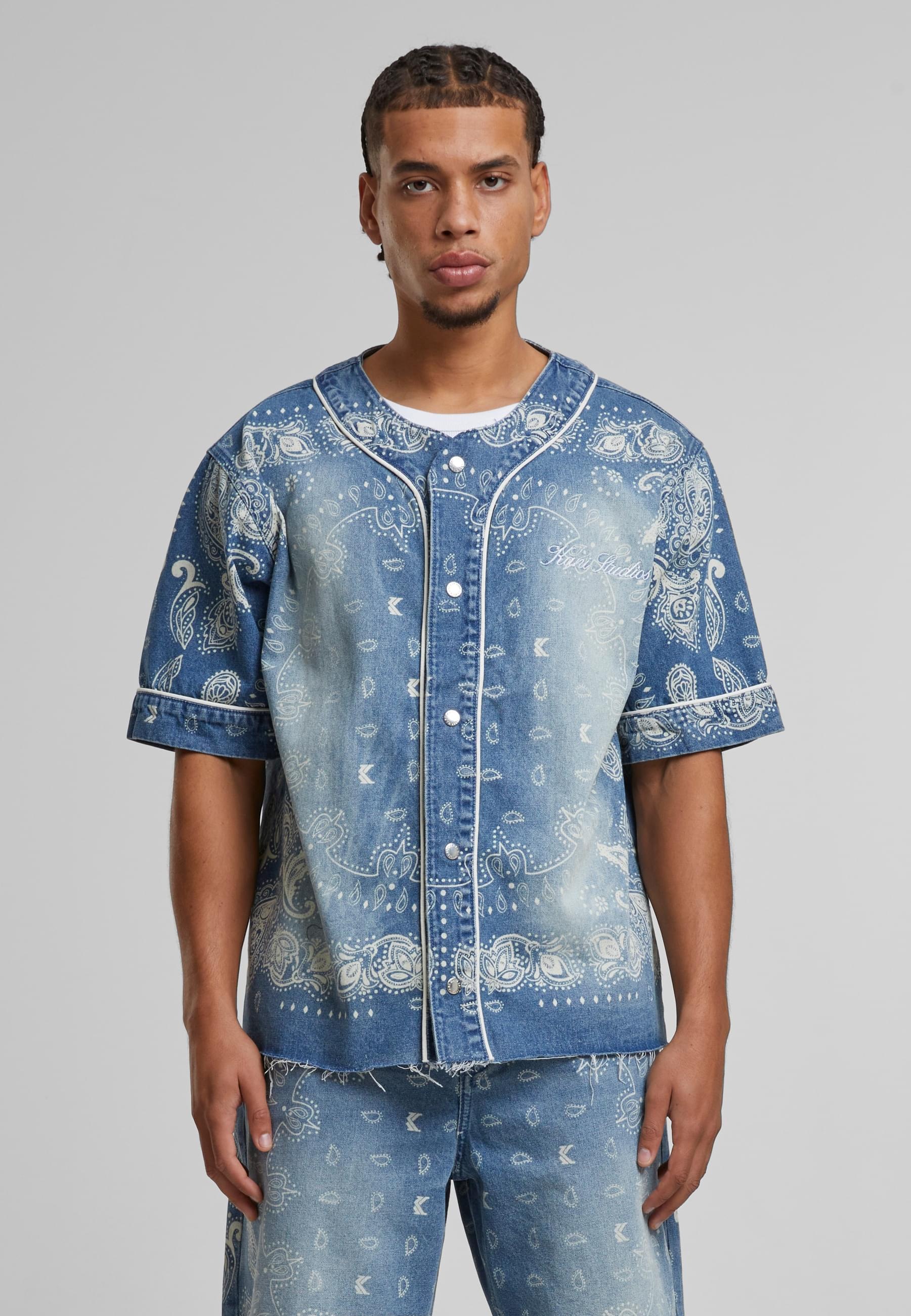 Karl Kani Langarmhemd »Karl Kani Kani Paisley Denim Baseball Shirt«, (1 tlg.)