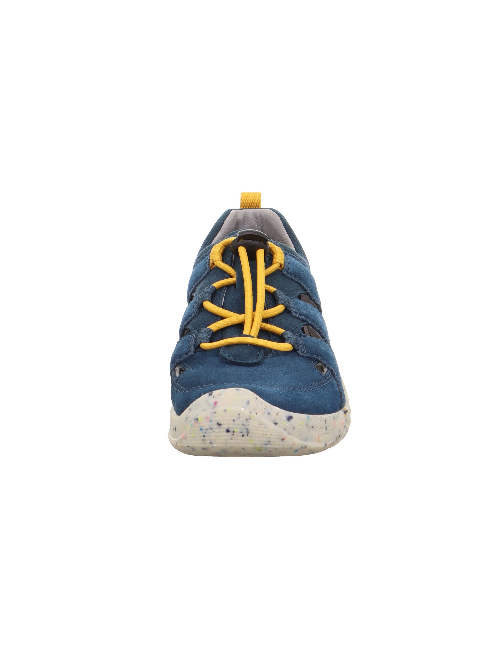 Slip-On Sneaker SUPERFIT "TRACE WMS: mittel", Mädchen, Gr. 31, dunkelblau, gelb, Polyester, Veloursleder, Schuhe, Sandale, mit Schnellverschluss, Größenschablone zum Download 2