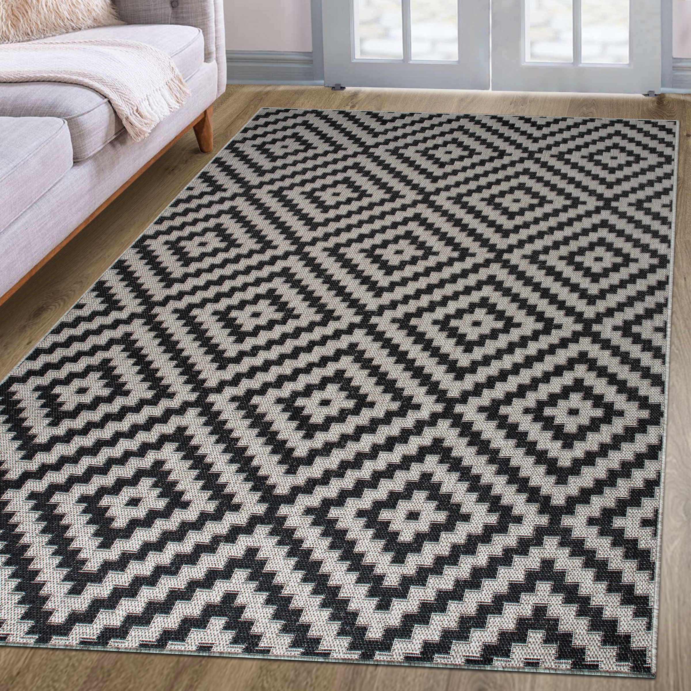 my home Teppich »Cordoba auch als Läufer erhältlich«, rechteckig, 3 mm Höhe, In- und Outdoor geeignet, Sisal-Optik, Wetterfest & UV-beständig, Boho