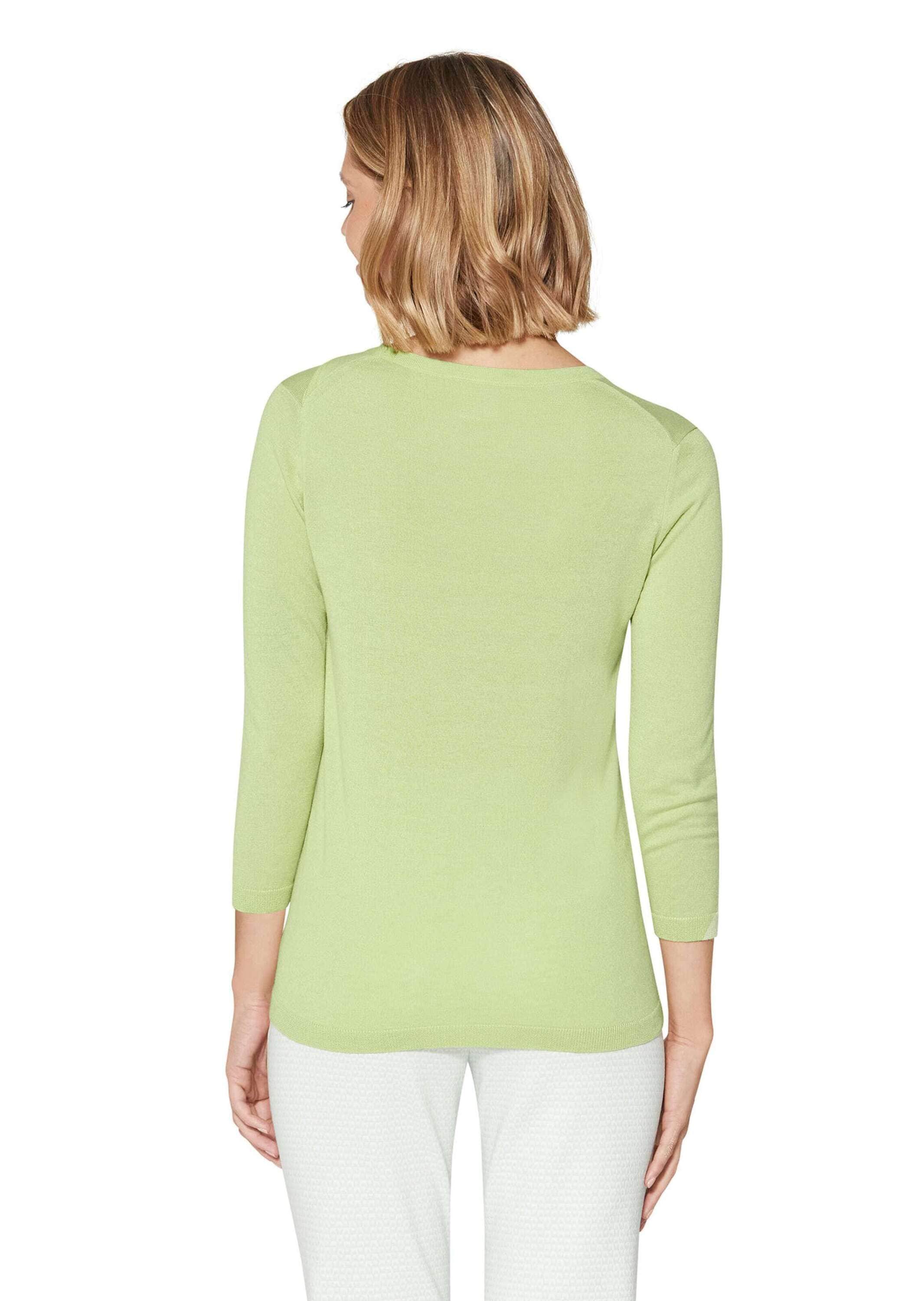 MADELEINE Longpullover »Pullover Feinstrick-Pullover mit 3/4-Ärmeln und Cut-out«