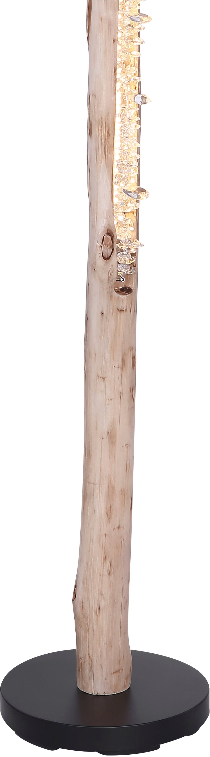 GLOBO LIGHTING Stehlampe »FELICITAS« LED-Modul 1 Stk. Warmweiß Stehleuchte Schwarz/Holz, Acryl kristall, dimmbar, LED 20W