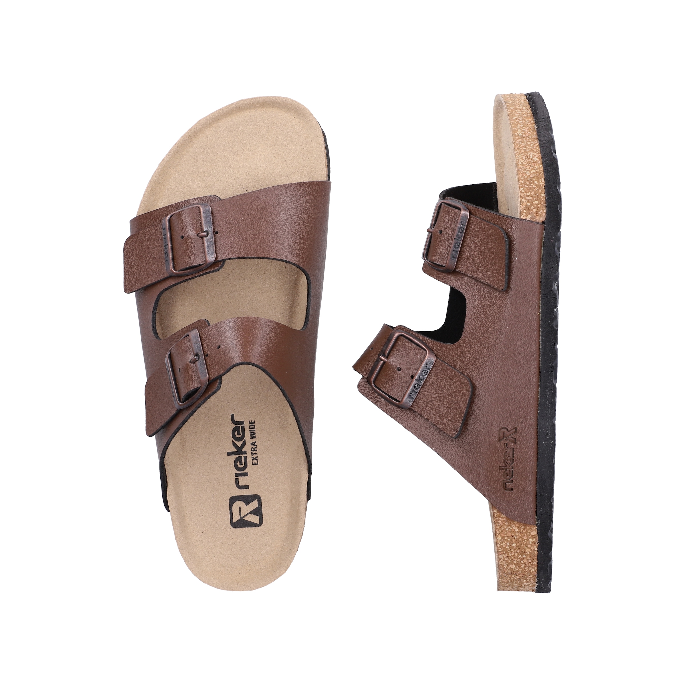 Rieker Pantolette  Sommerschuh, Schlappen, Hausschuh, mit zwei Schnallenverschlüssen