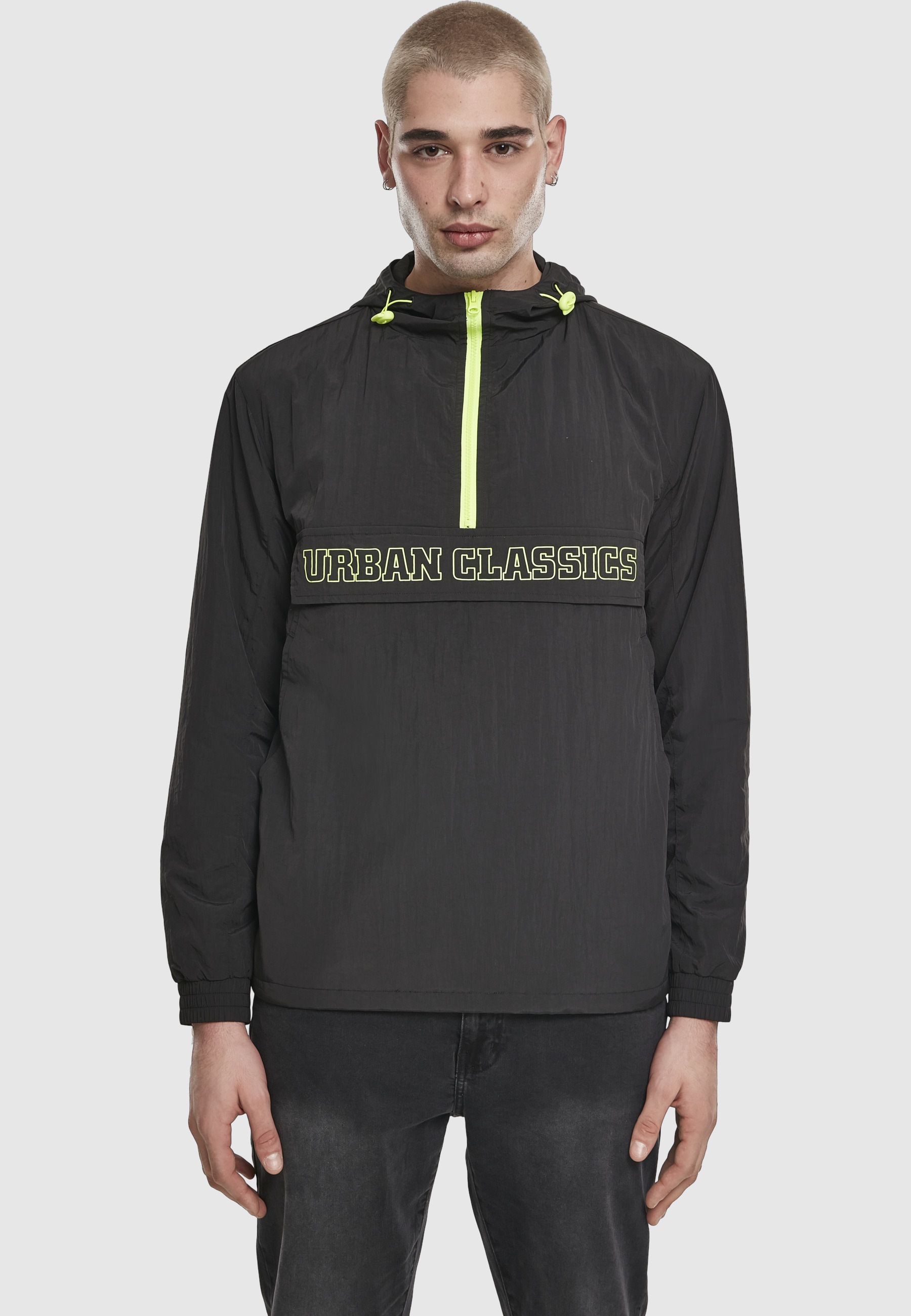 URBAN CLASSICS Anorak »Urban Classics Herren Contrast Pull Over Jacket« 1 Stk. tlg. mit Kapuze