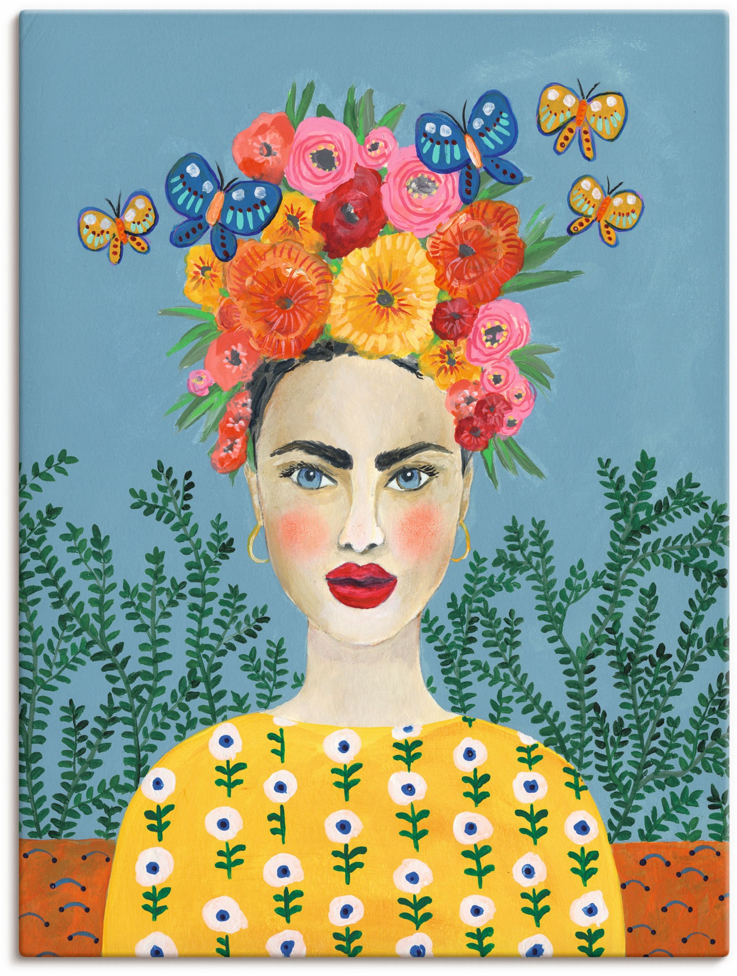 Wandbild »Frida-Kopfschmuck I«, Bilder von Frauen, (1 St.), als Leinwandbild, Poster,...