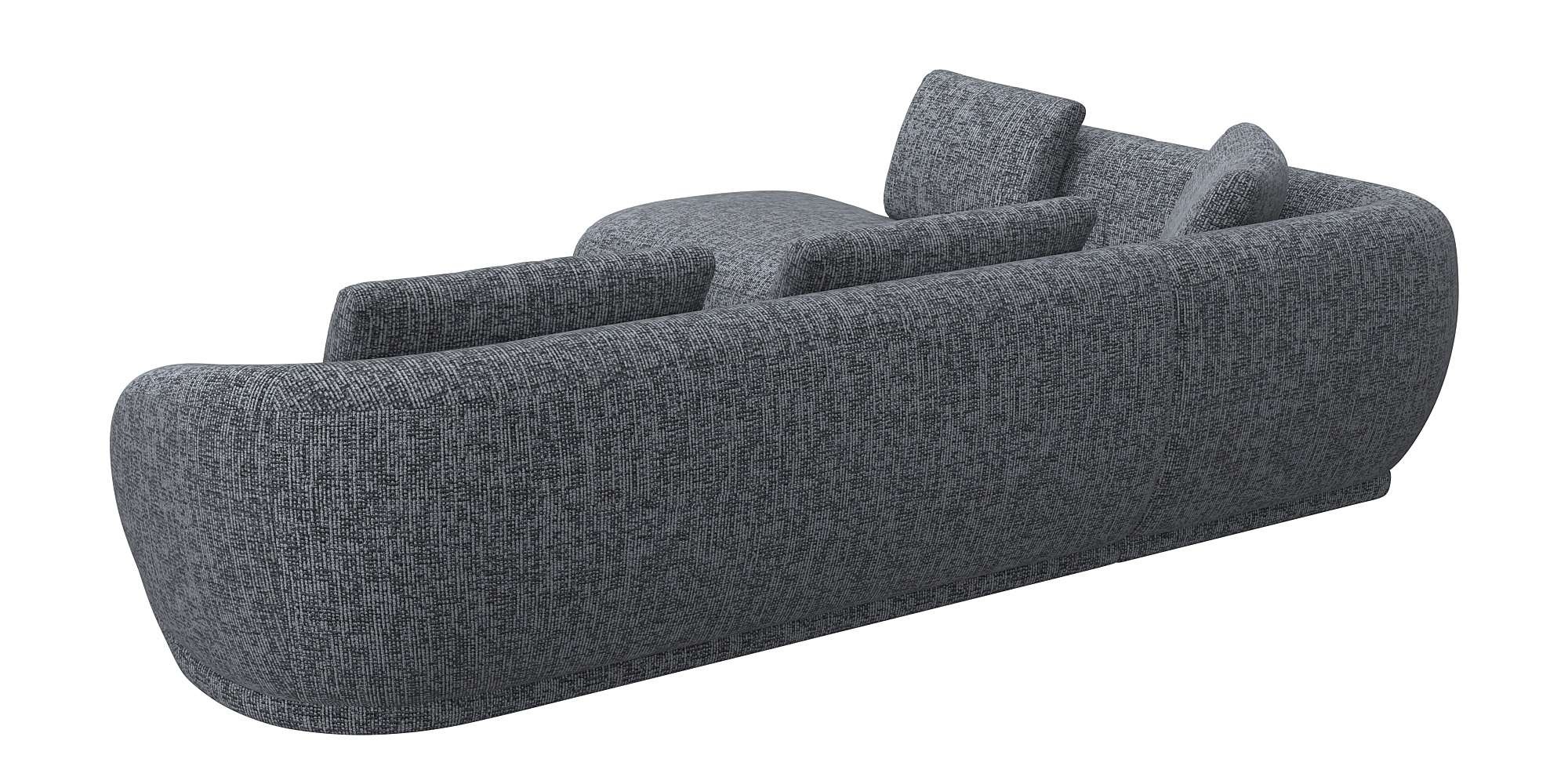 FLEXLUX Ecksofa »Torino, rund, L-Form, Sofa-Ecke mit Ottomane«, Modernes, organisches Sofa-Design, Kaltschaum, Wellenunterfederung