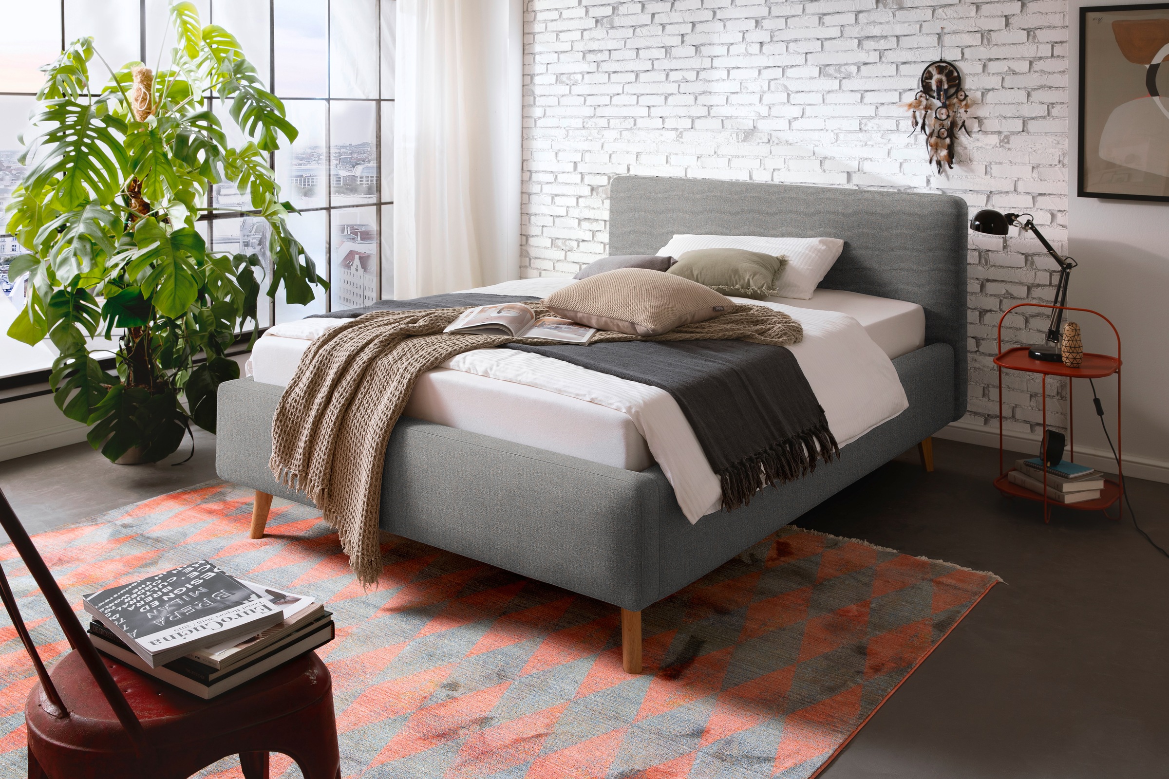 Polsterbett 120x200 in türkis Mattis ¦ blau ¦ Maße (cm): B: 141 H: 105 Bett günstig online kaufen