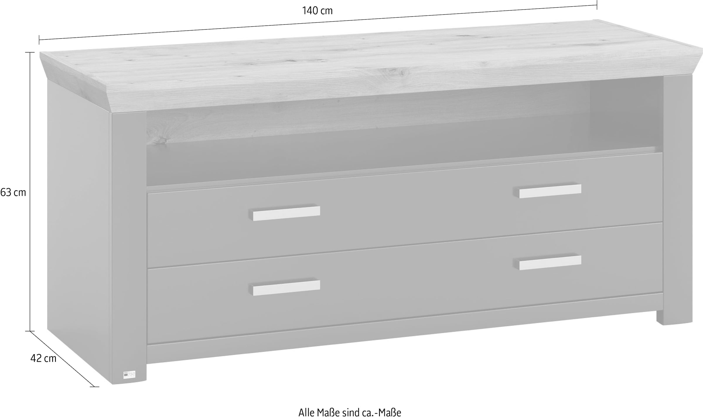 set one by Musterring Sideboard »york«, Typ 32, mit 1 offenen Fach und 4 Schubkästen, Breite 140 cm