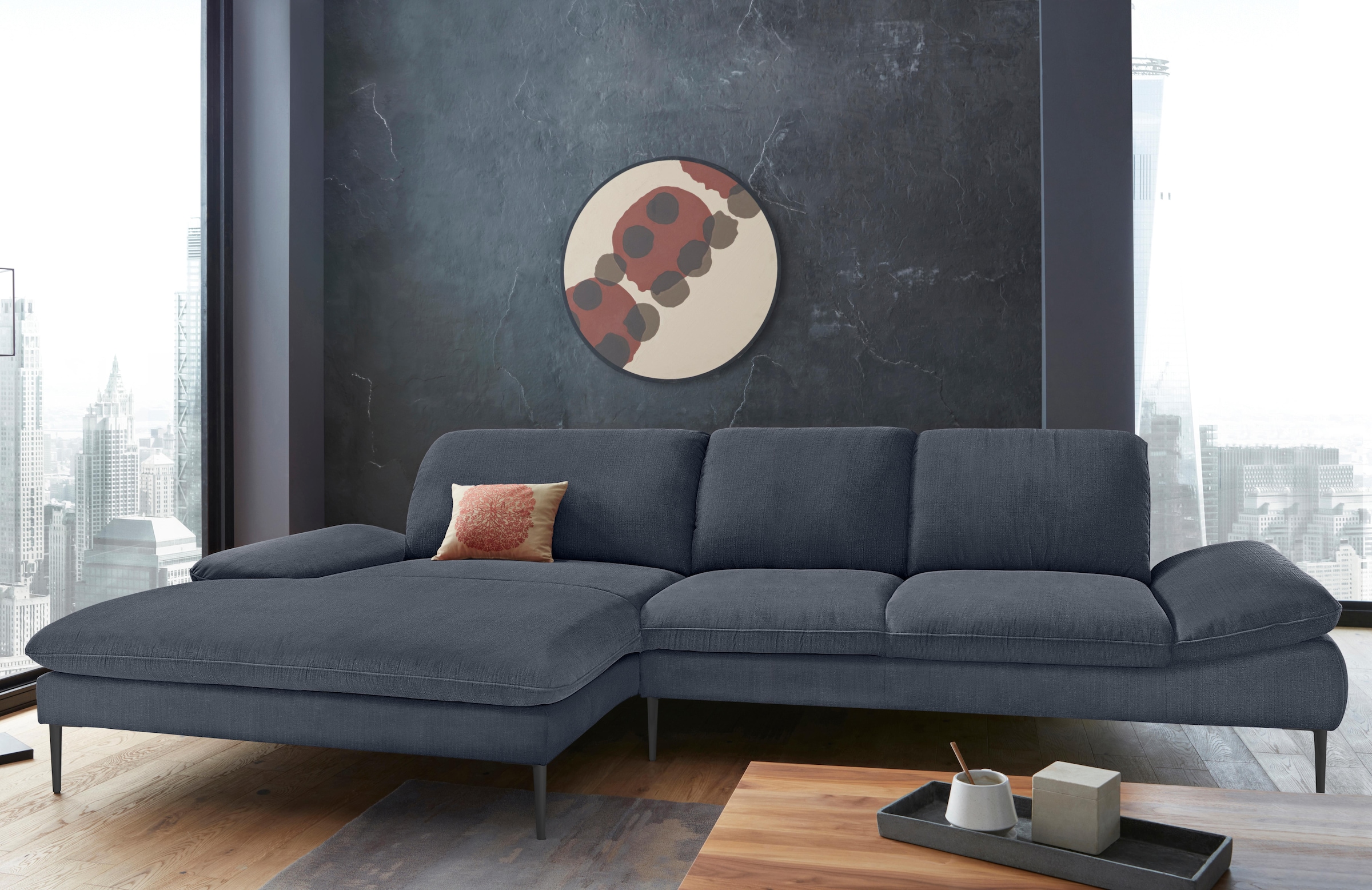 W.SCHILLIG Ecksofa "enjoy&MORE, Designsofa, bequem, zeitlos und elegant, L-Form" Sitztiefenverstellung, Füße schwarz pulverbeschichtet, Breite 340 cm