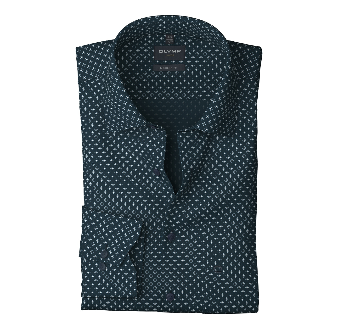 OLYMP Langarmhemd »Luxor«, modern fit, gemustert, Businesshemd, New Kentkragen, Extra langer Arm
