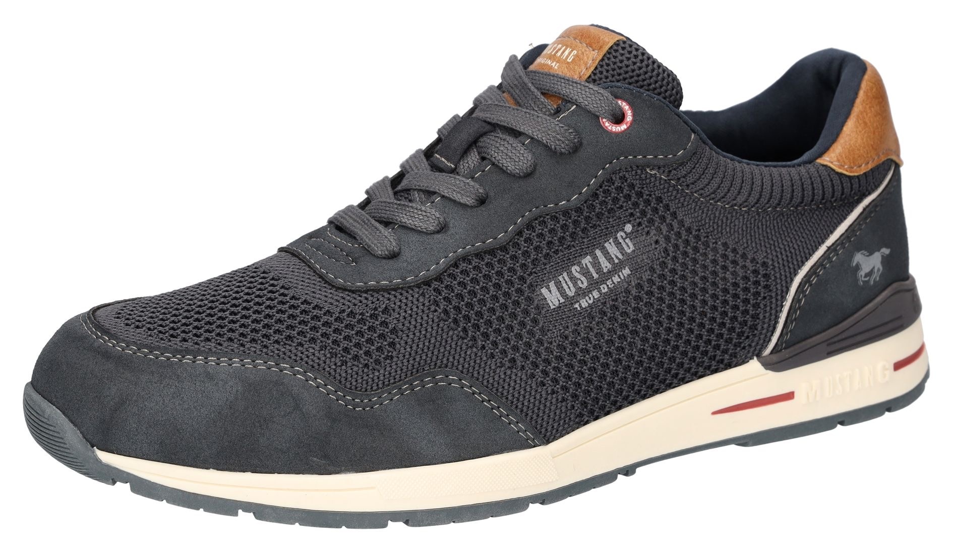 Mustang Shoes Sneaker, Schnürschuh, Freizeitschuh mit weicher Schaftrandpol günstig online kaufen