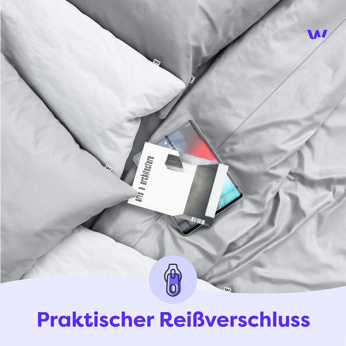 Wolkenfeld Kissenbezug »Mako-Satin Baumwolle Kopfkissenbezug - Premium Kissenbezug« Größe 80x80, 40x80 und 70x90 cm; versteckter Reißverschluss