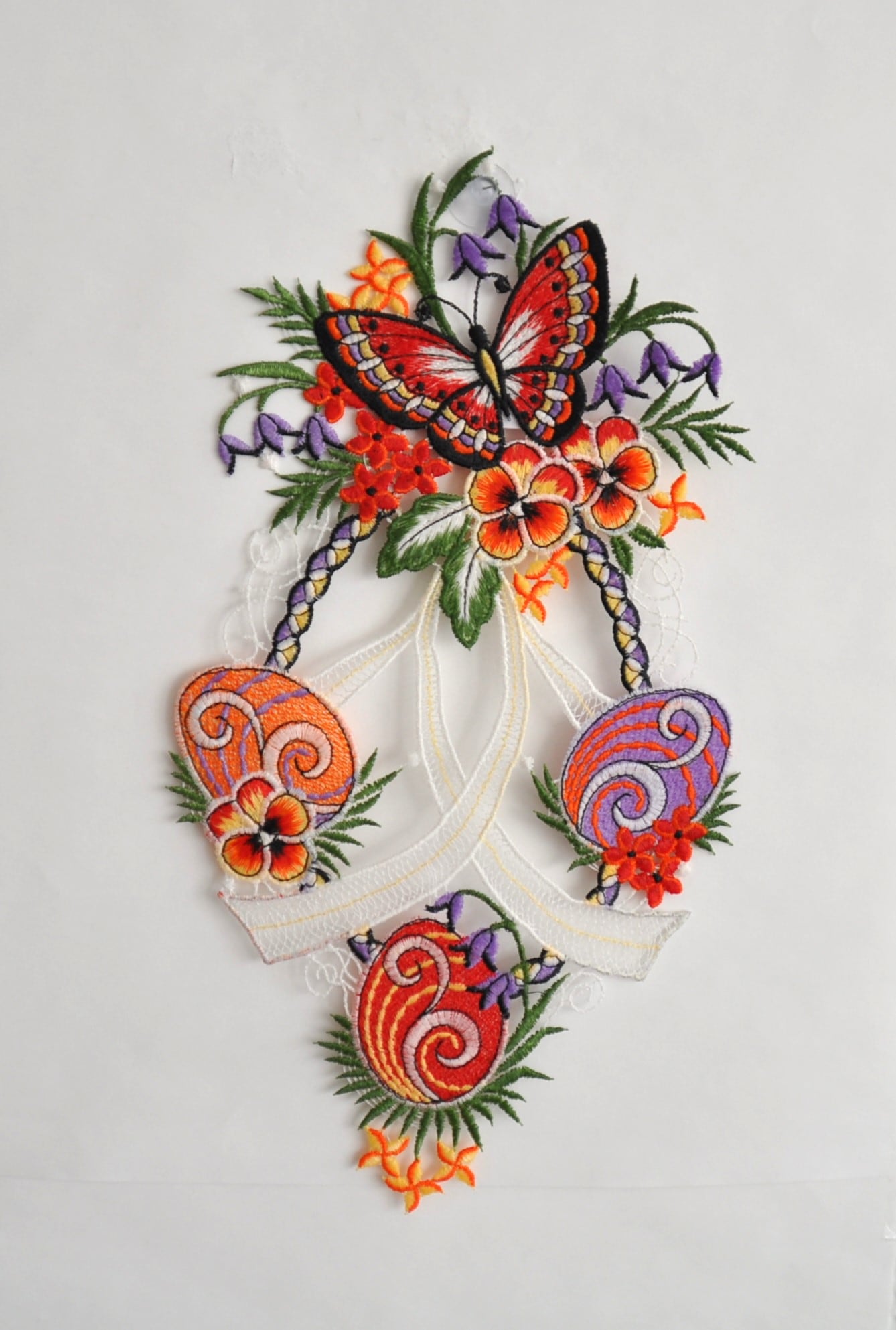 Stickereien Plauen Fensterdekoration "Fensterbild Schmetterling" Plauener Spitze