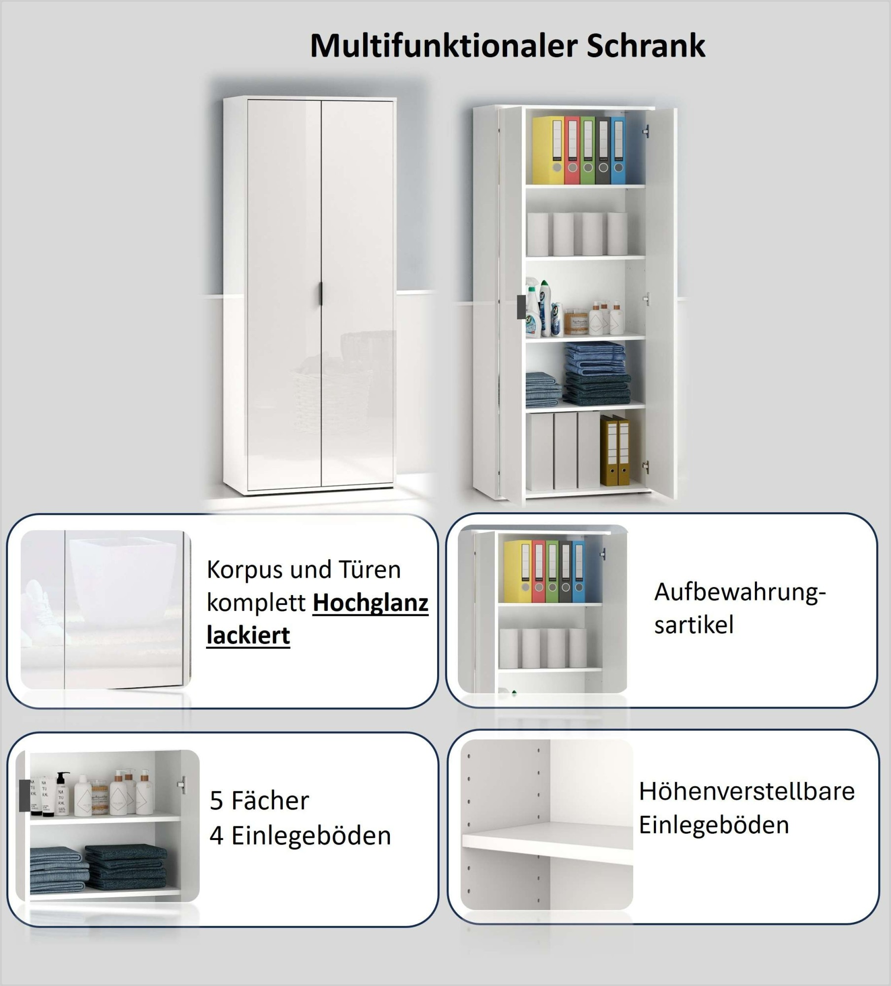 Thumbnail - INOSIGN Mehrzweckschrank "Stauraumschrank 72,5 oder 107 cm breit, 178 cm hoch" 1 Stk. tlg.