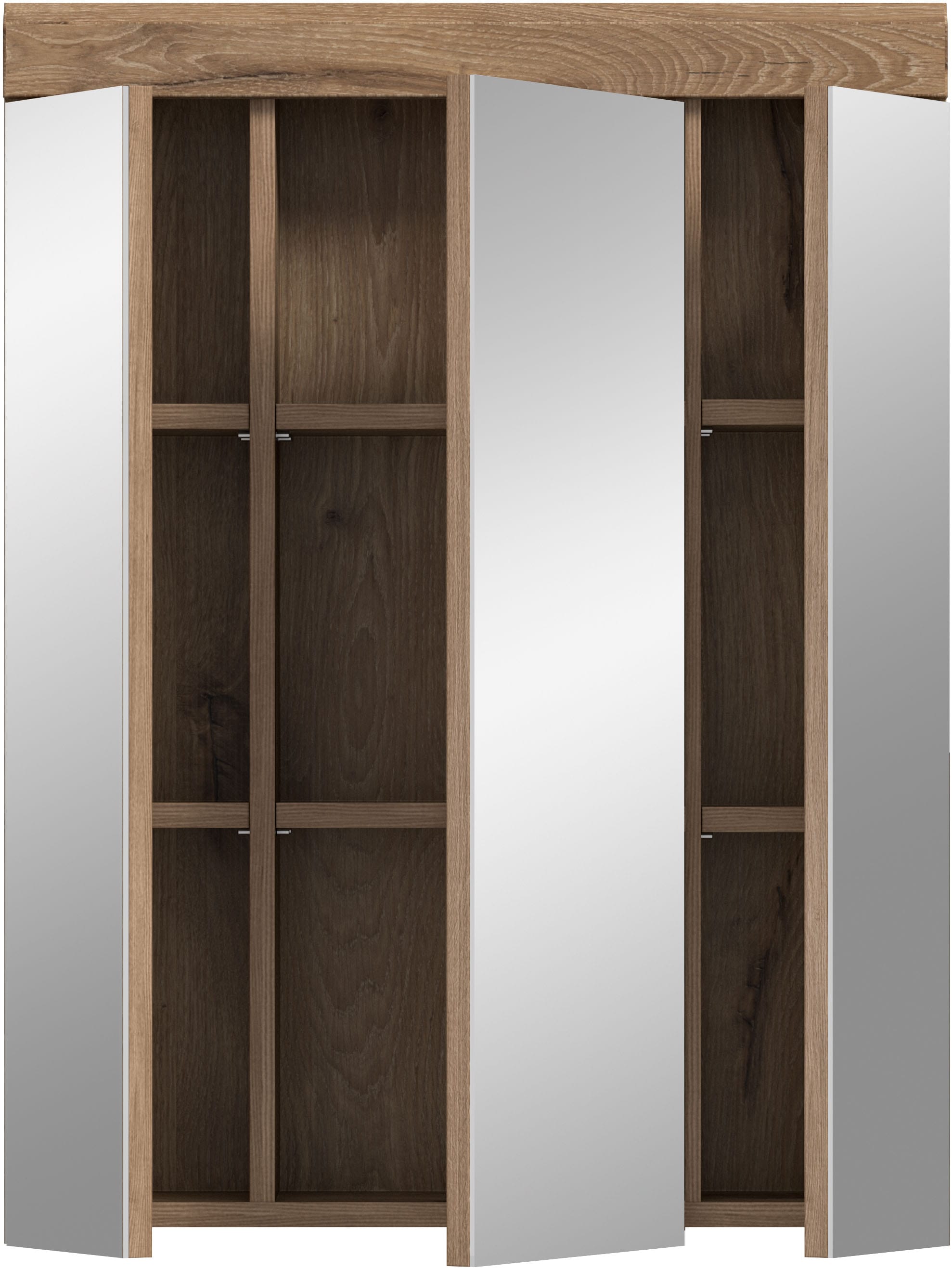 INOSIGN Badezimmerspiegelschrank »Siena, Breite 60cm, 3 Spiegeltüren, 9 Fächer, 6 Einlegeböden«, in verschiedenen Farben erhältlich, Badmöbel, Spiegel, Badschrank, Bad