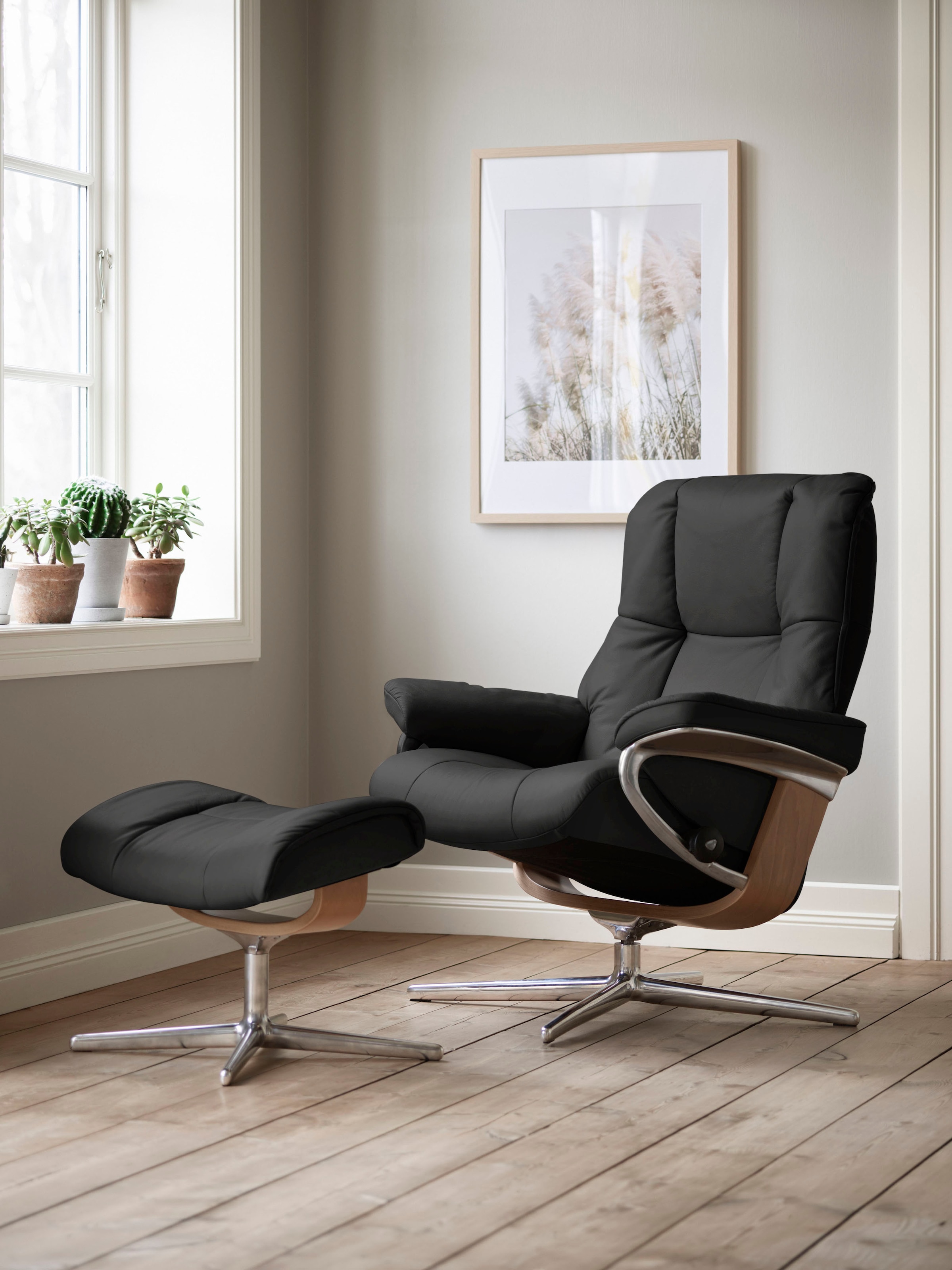 Stressless Relaxsessel "Mayfair" mit Cross Base, Größe S, M & L, Holzakzent Eiche