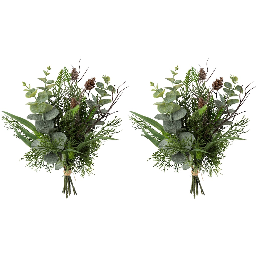 Creativ green Winterliche Kunstpflanze »Weihnachtsdeko«, Strauß aus verschiedenen Zweigen, 2er-Set