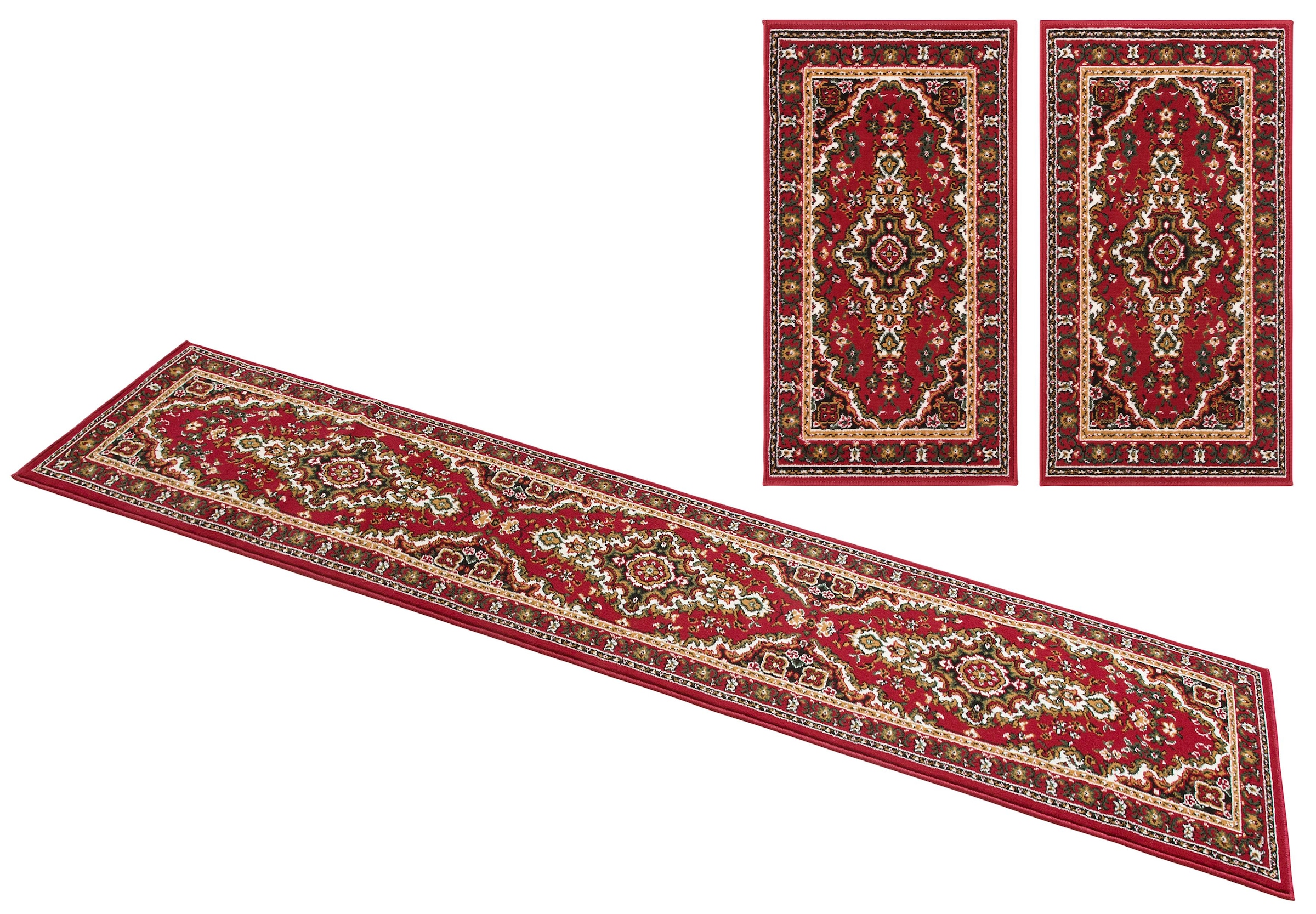 OTTO home Bettumrandung "Oriental, Made in Belgium" Höhe 7 mm 1 tlg. Läufer-Set, Kurzflor, Orient-Optik, mit Bordüre, pflegeleicht, elegant