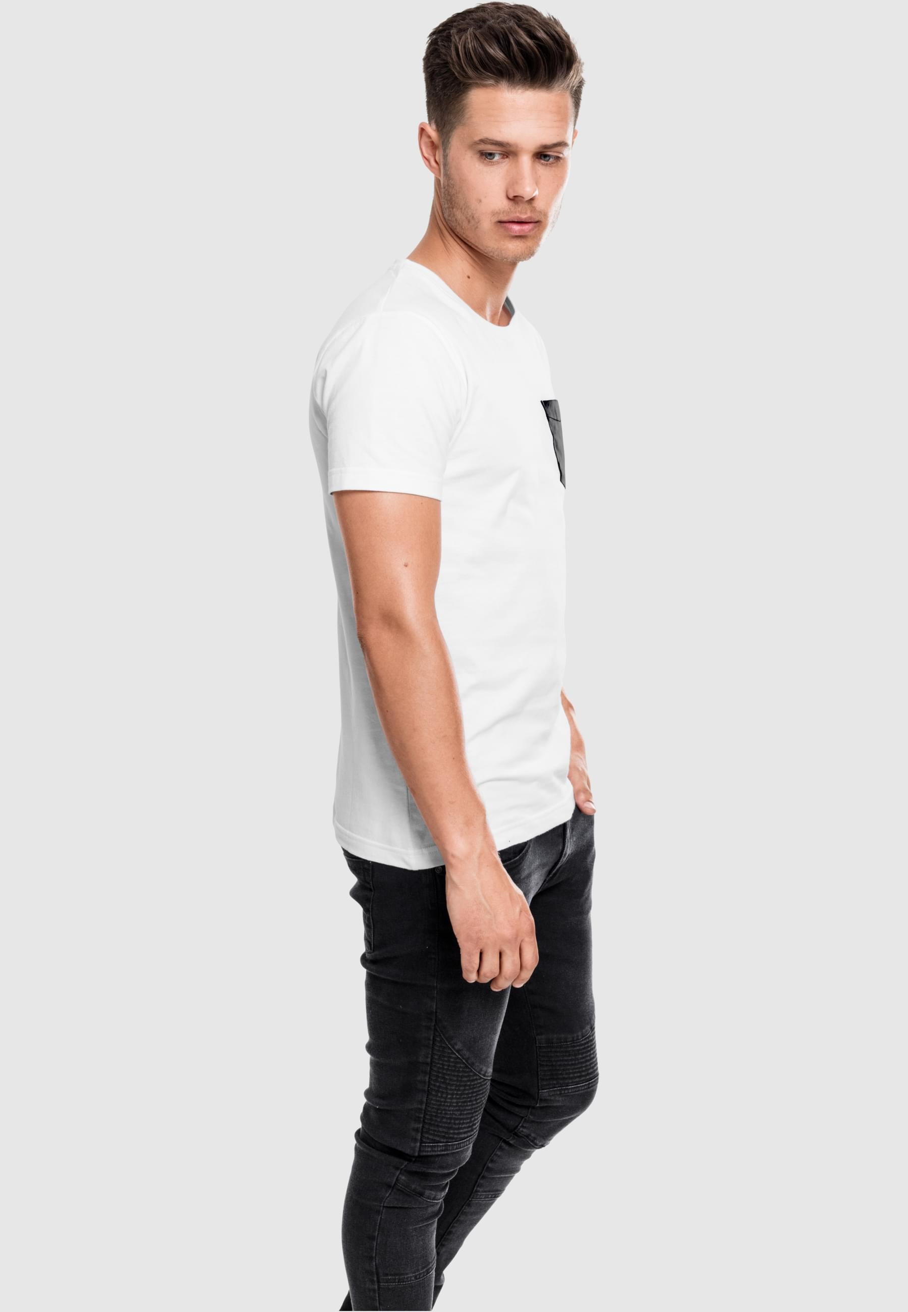 URBAN CLASSICS T-Shirt »Urban Classics Herren Synthetic Leather Pocket Tee«, (1 tlg.)