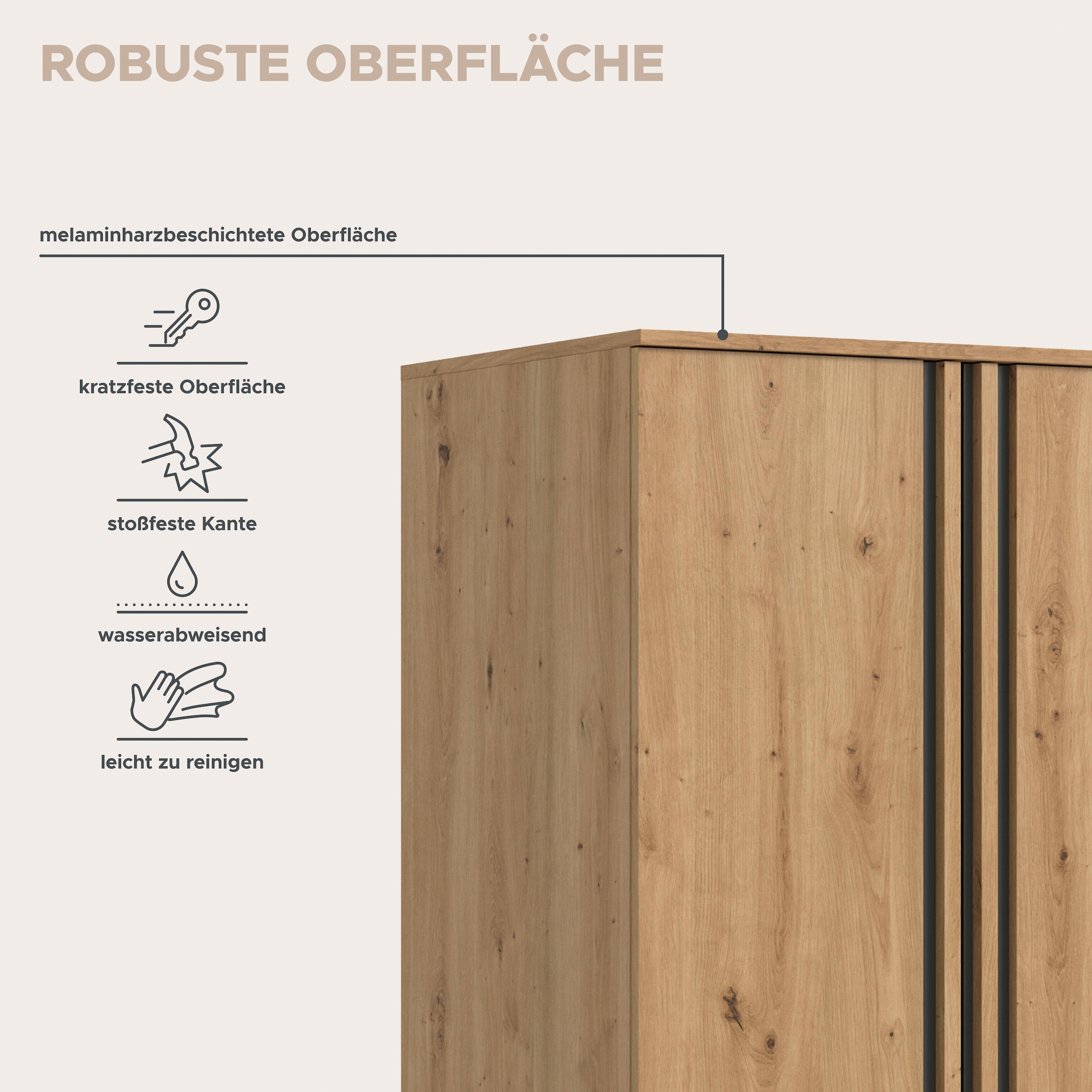 Home affaire Schrank-Set »ALVA, Breite 240 cm, Paneeloptik, Schlafzimmerschrank, Kleiderschrank« wähle den beste Schrank Kombination, individuell platzierbar, 