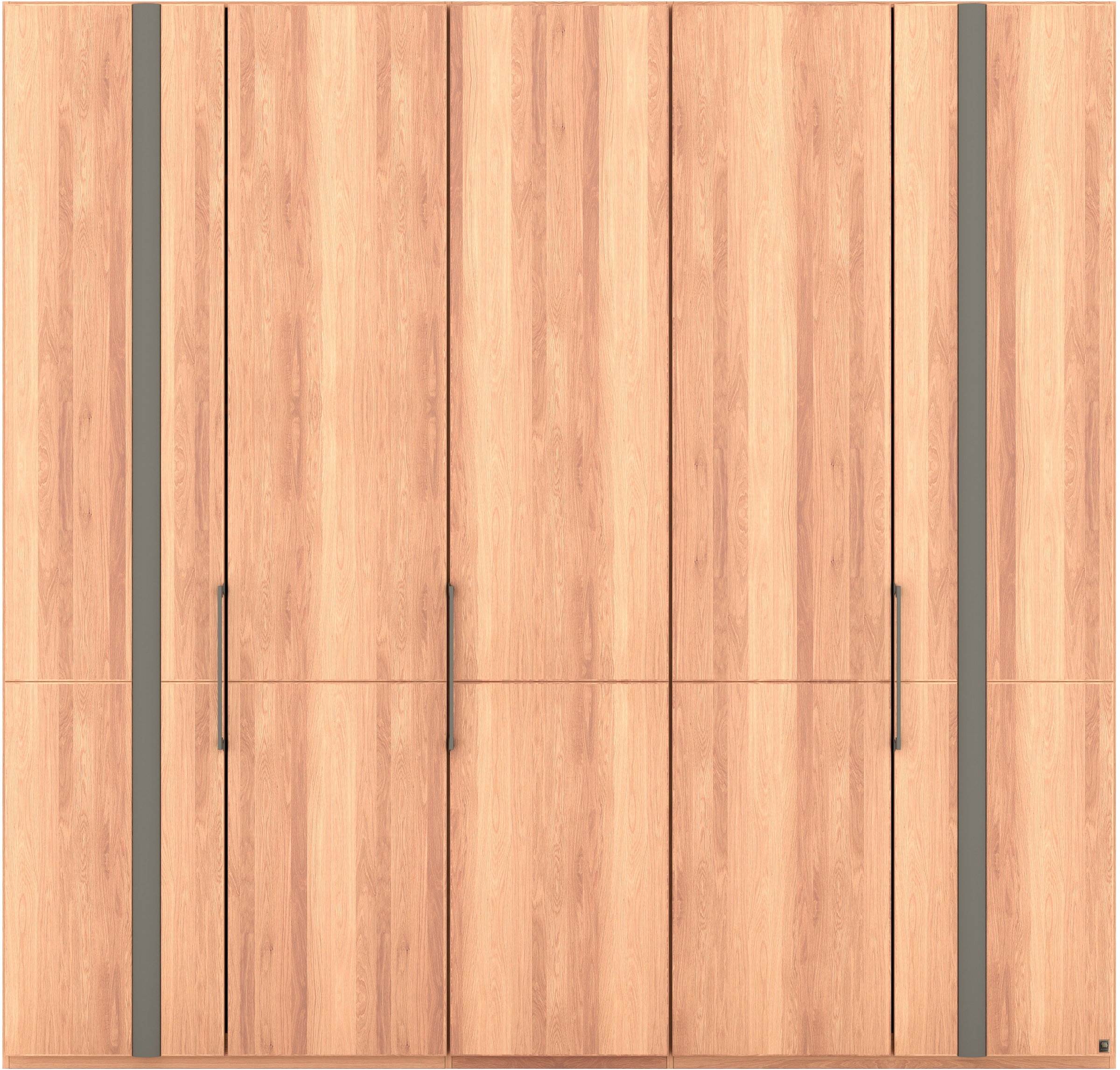 Musterring Drehtürenschrank »Sorrent, Kleiderschrank, teilmassiv Eiche«, (mit Türdämpfern, in 5 Breiten & 2 Höhen, extra Böden, MADE IN GERMANY), Türen in Eiche massiv mit Absetzung in Schiefer, verschiedene Maße