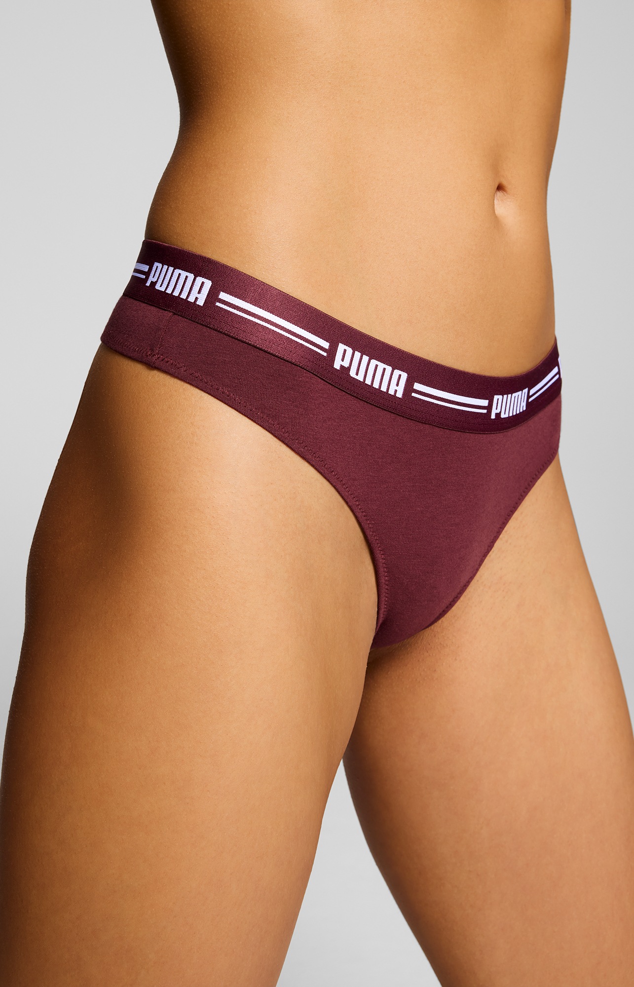PUMA String »PUMA WOMEN STRING 2P«, (2er Pack), mit schmalem elastischem Logobündchen