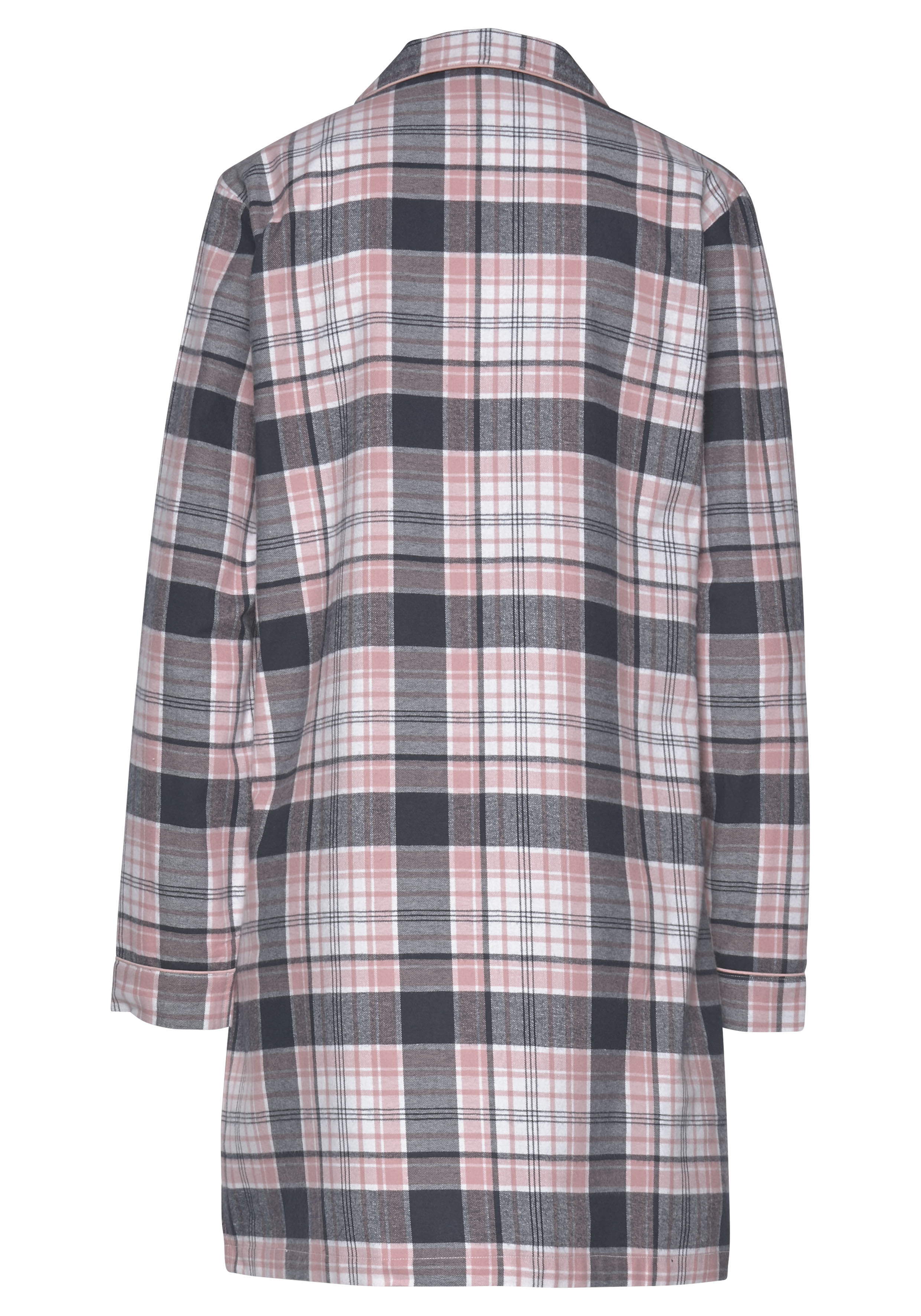 Thumbnail - H.I.S Nachthemd Brusttasche aus Flanell im Karo-Design