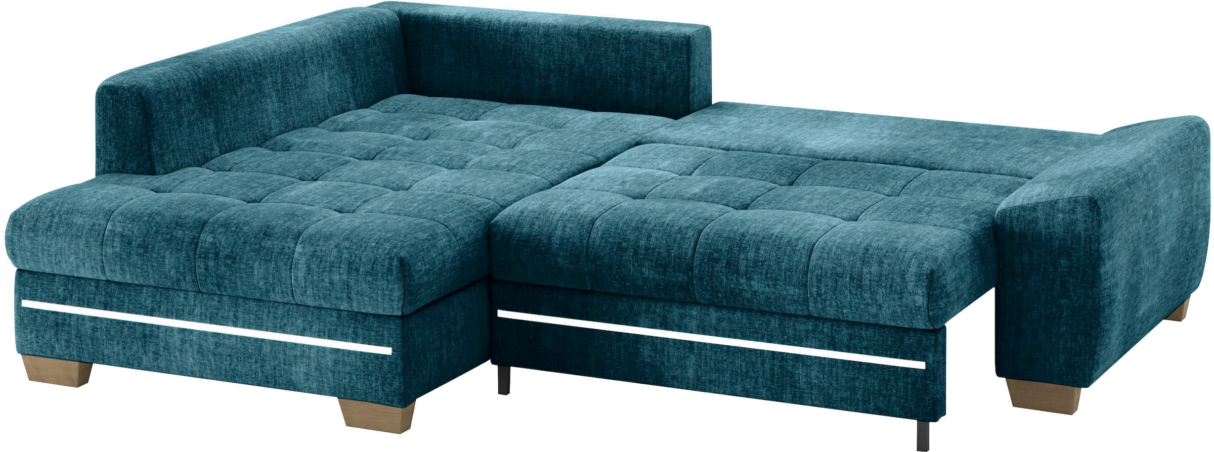 Mr. Couch Ecksofa »Nikita II, L-Form«, mit RGB-LED Beleuchtung, wahlweise mit Bett, Bettkasten, Kaltschaum
