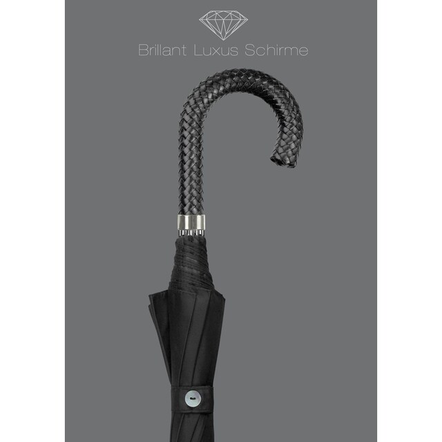 EuroSCHIRM® Stockregenschirm »Brilliant Luxus, schwarz«, mit Griff aus  Leder online kaufen | BAUR