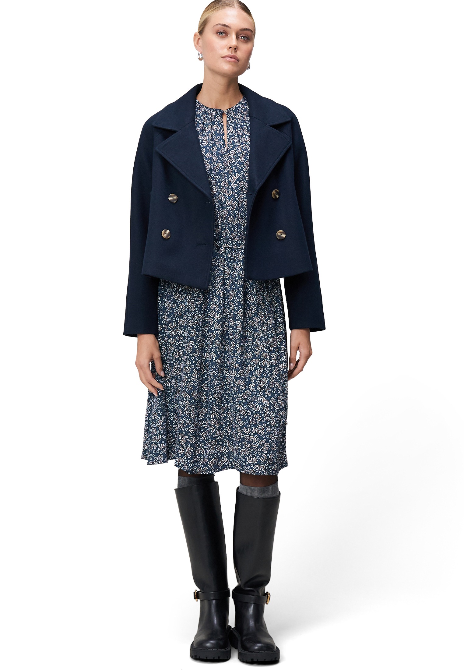 Zero Druckkleid »zero Damen Crepè-Kleid mit Bindegürtel«, Gürtel