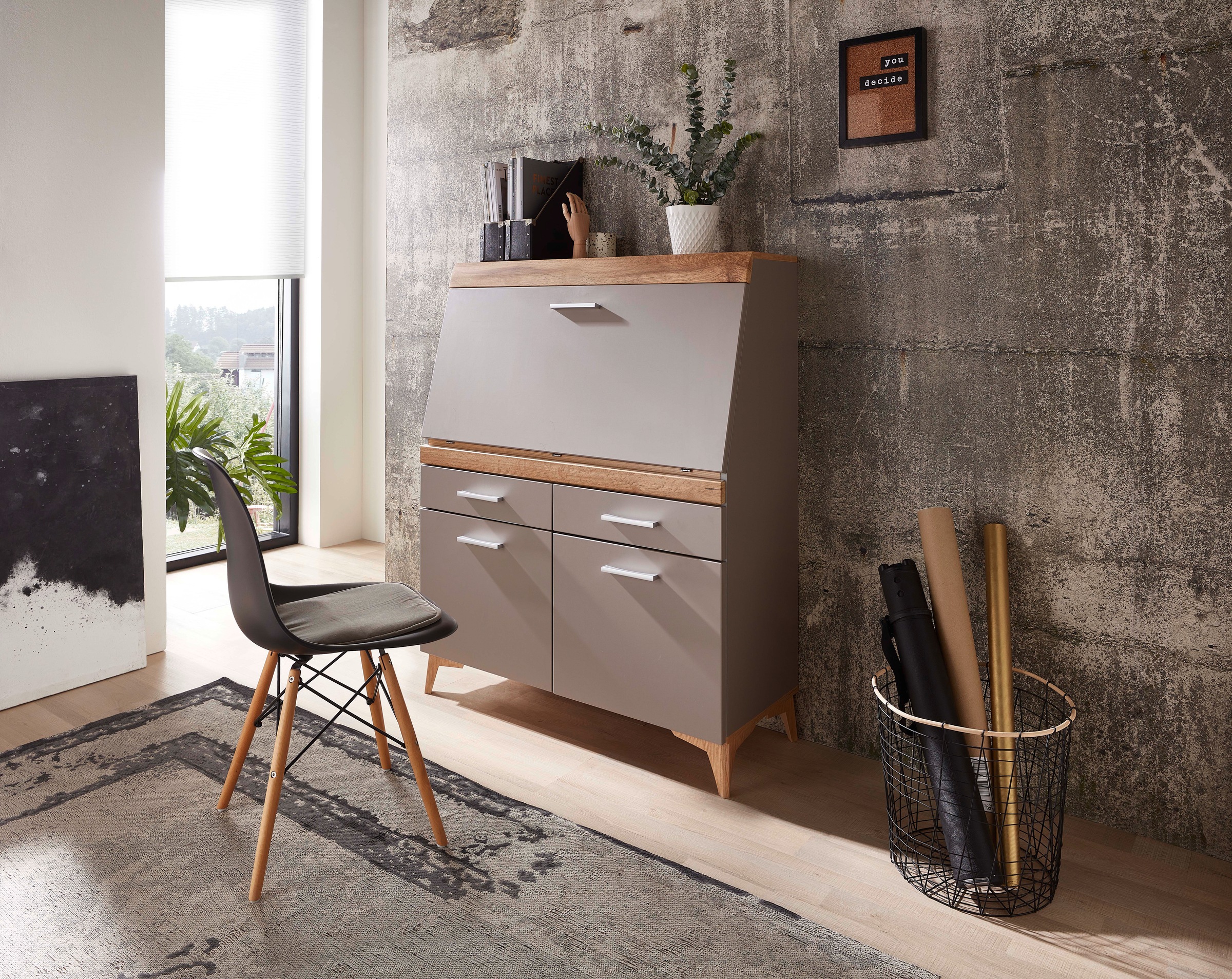 Innostyle Sekretär »SECRET«, Stauraumschrank, mit Monitor-/Laptopfach, Soft-Close, Breite 98 cm