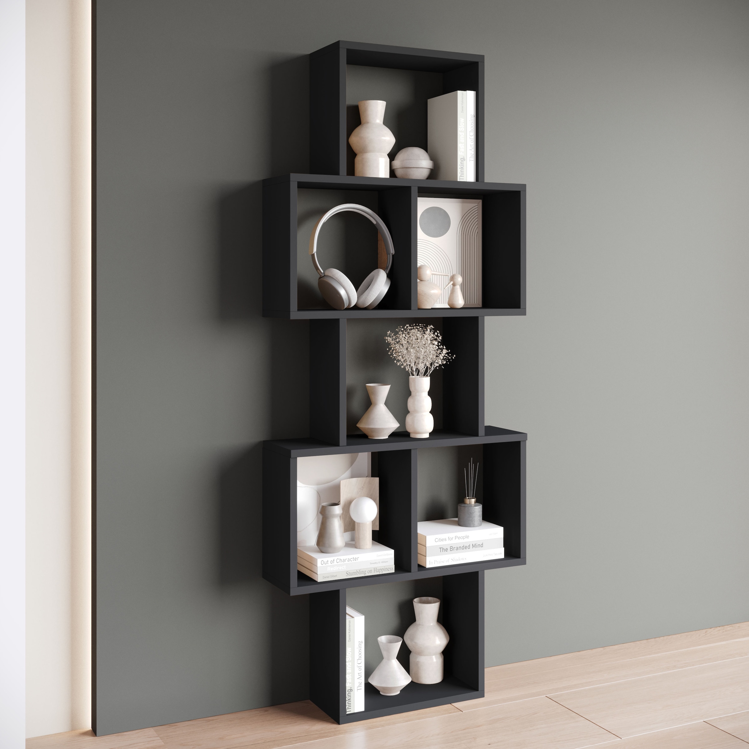 INOSIGN Wandboard »Wandregal Trio«, (1 St.), Stell- oder Hängeregal, 10 offene Fächer, flexibel montierbar