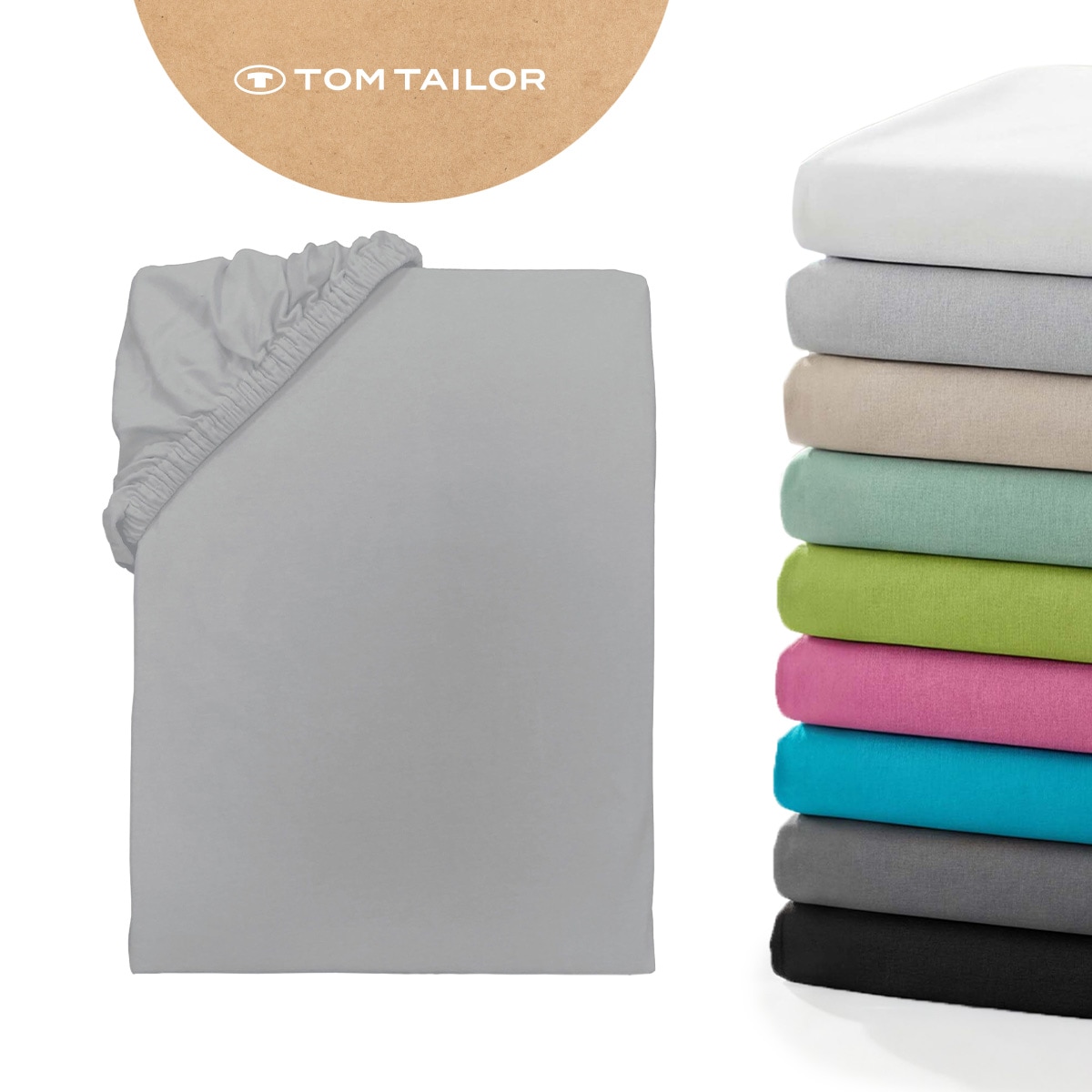 TOM TAILOR HOME Spannbettlaken "Tom Tailor Jersey" ab Größe 90x200 cm, Laken in hochwertiger Jersey Qualität
