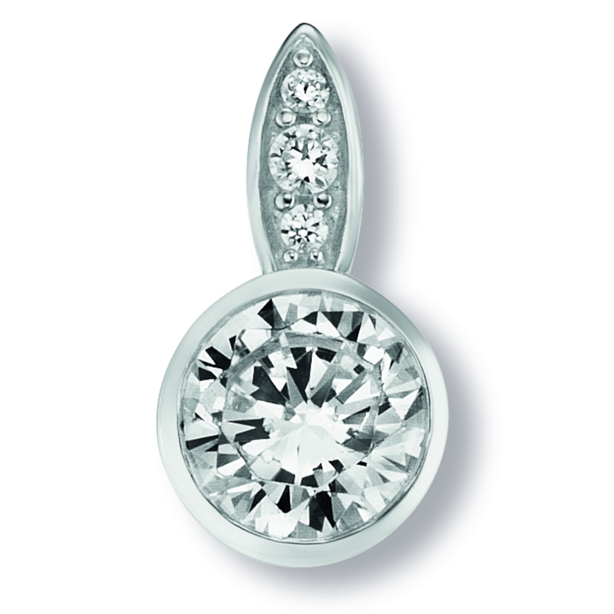 Kettenanhänger ONE ELEMENT "Zirkonia Anhänger aus 925 Silber", silber, Schmuckanhänger, Damen, mit Zirkonia, Silber 925 (Sterlingsilber), Kettenanhänger, Kleines Statement – persönlich, stilvoll, alltagstauglich