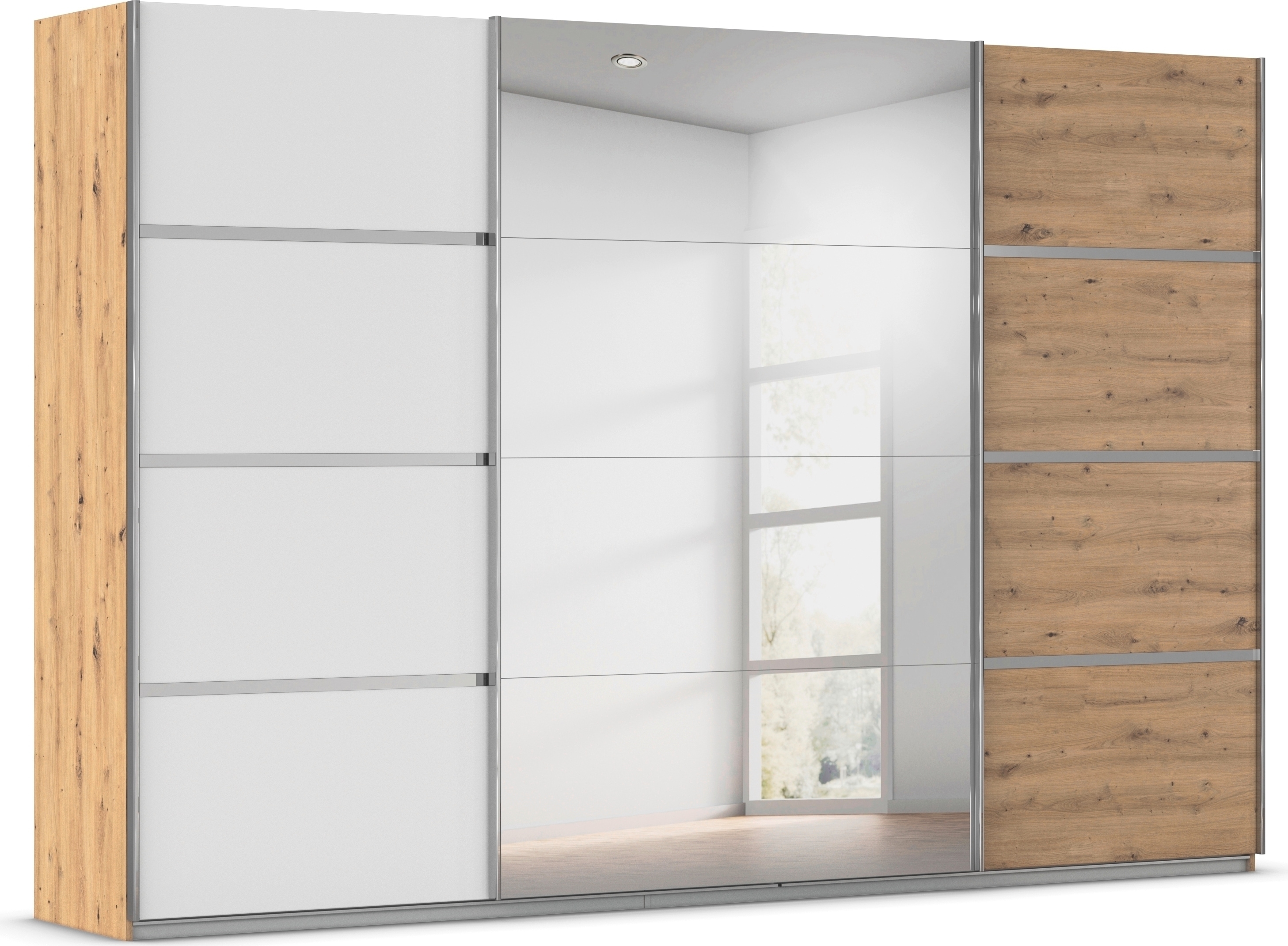 OTTO home Kleiderschrank 3 verschiedene Ausstattungen BASIC/CLASSIC/PREMIUM (inkl. SOFT-CLOSE), mit eleganten Zierleisten in Chrom, Schwarz oder Weiß MADE IN GERMANY