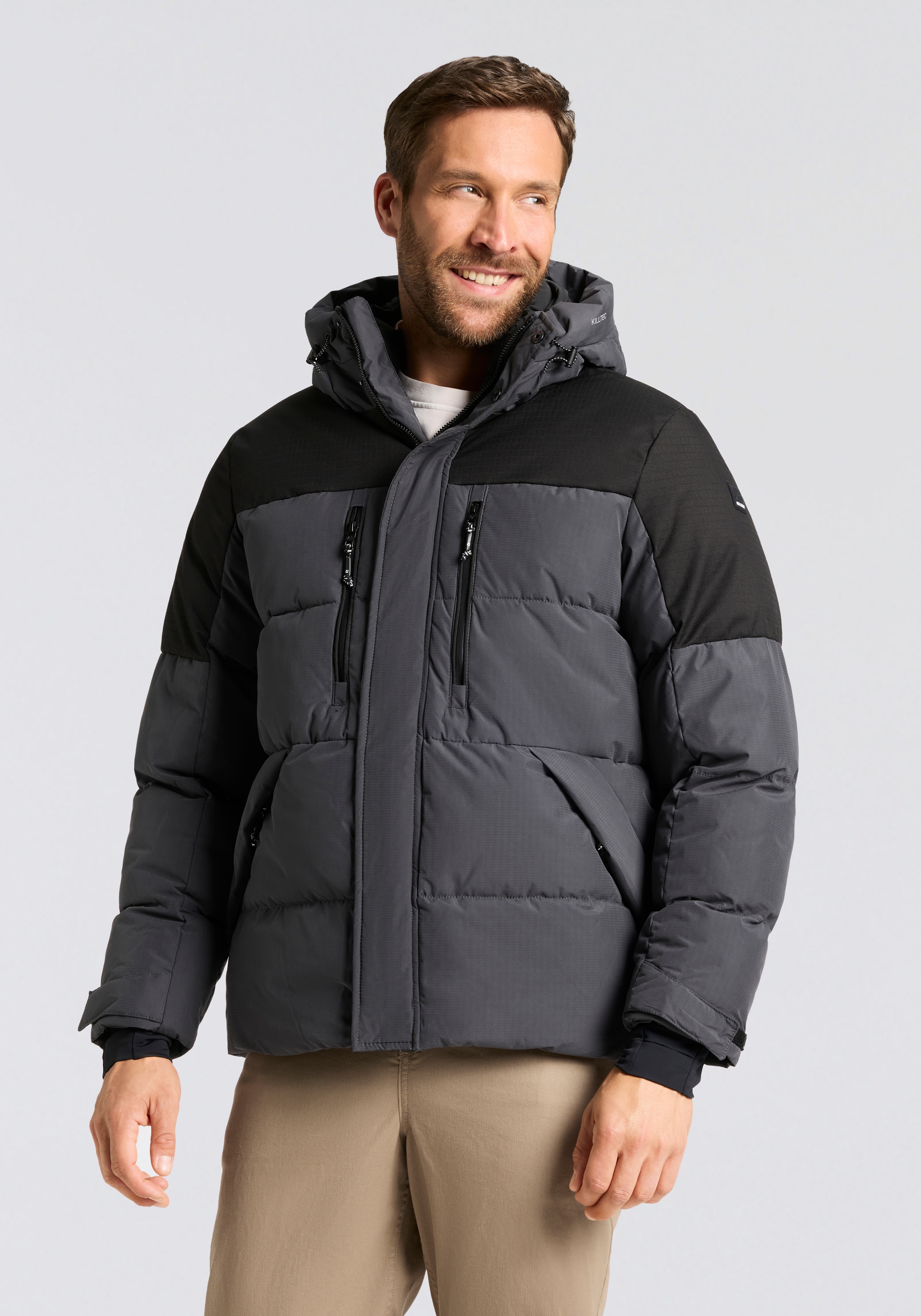 Killtec Steppjacke "KOW 88 MN QLTD JCKT" mit verstellbarer Kapuze, atmungsaktiv, wasser- und windabweisend