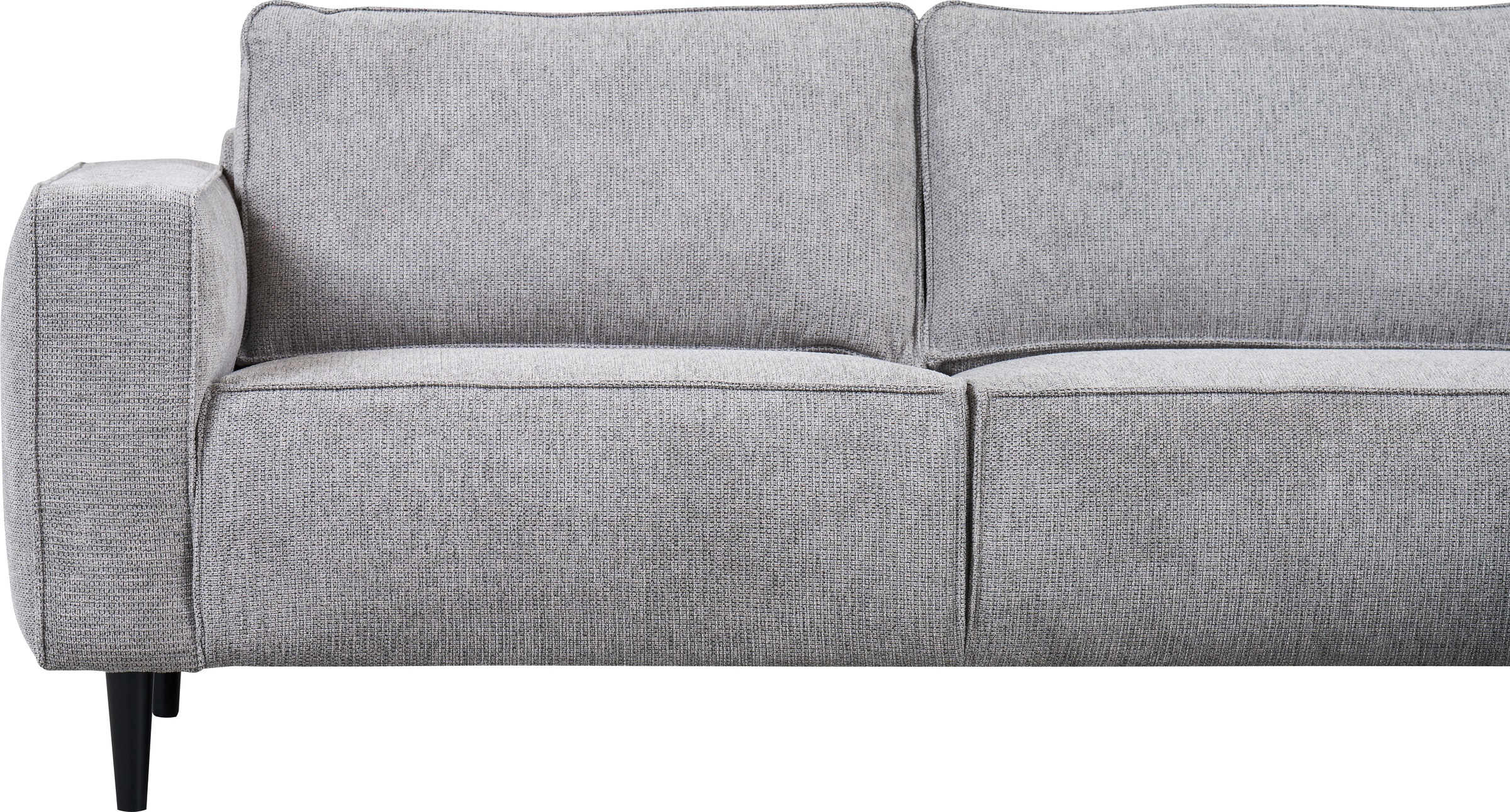 Places of Style Ecksofa »Fumone, Lederoptik oder Soft-Touch Chenille«, Breite 260, mit schwarzen Massivholzfüßen