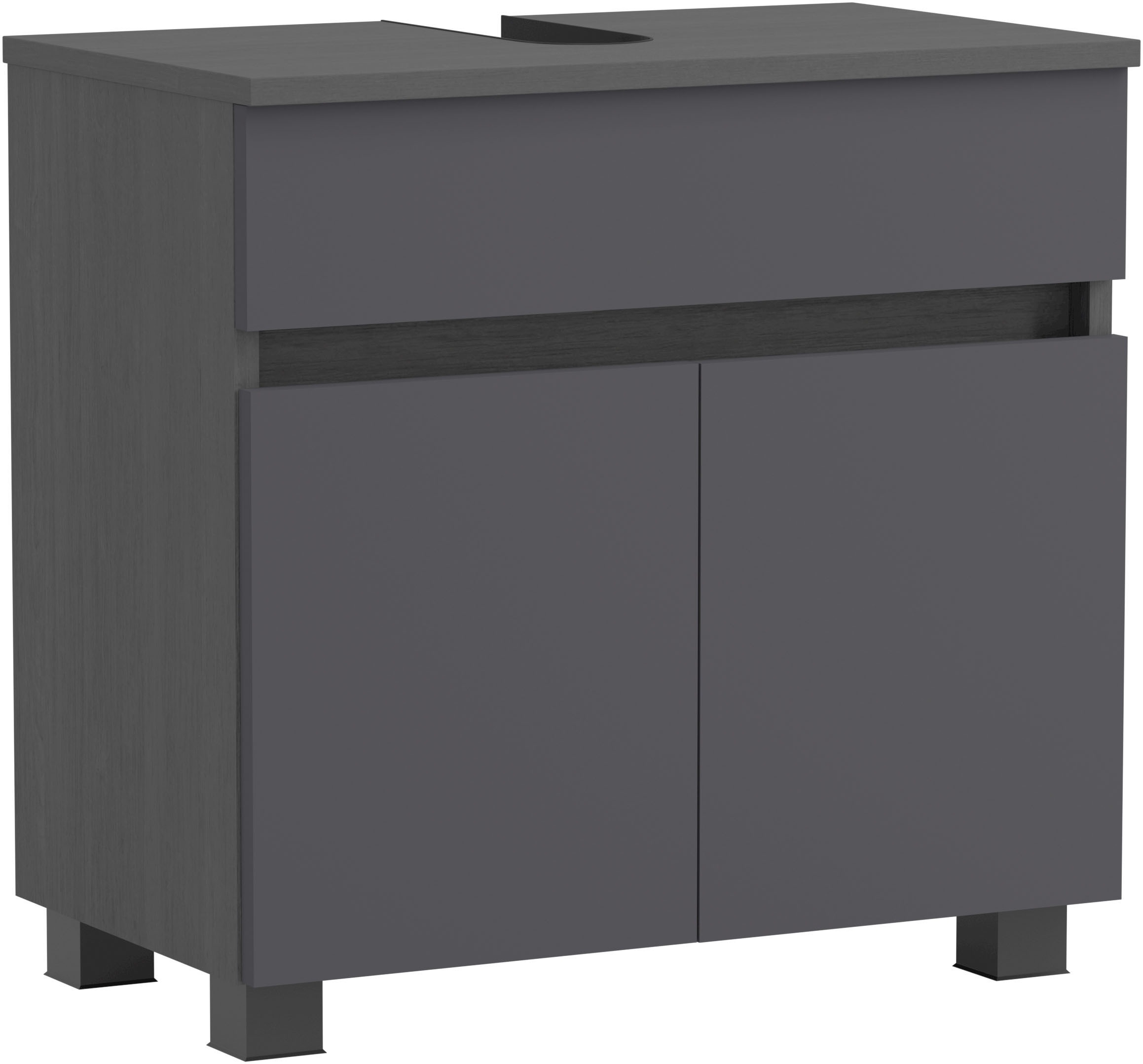 OTTO home Waschbeckenunterschrank "Bozen, Unterbeckenschrank 60 cm" griffloses Design, Maße (B/T/H): 60/35/54 cm