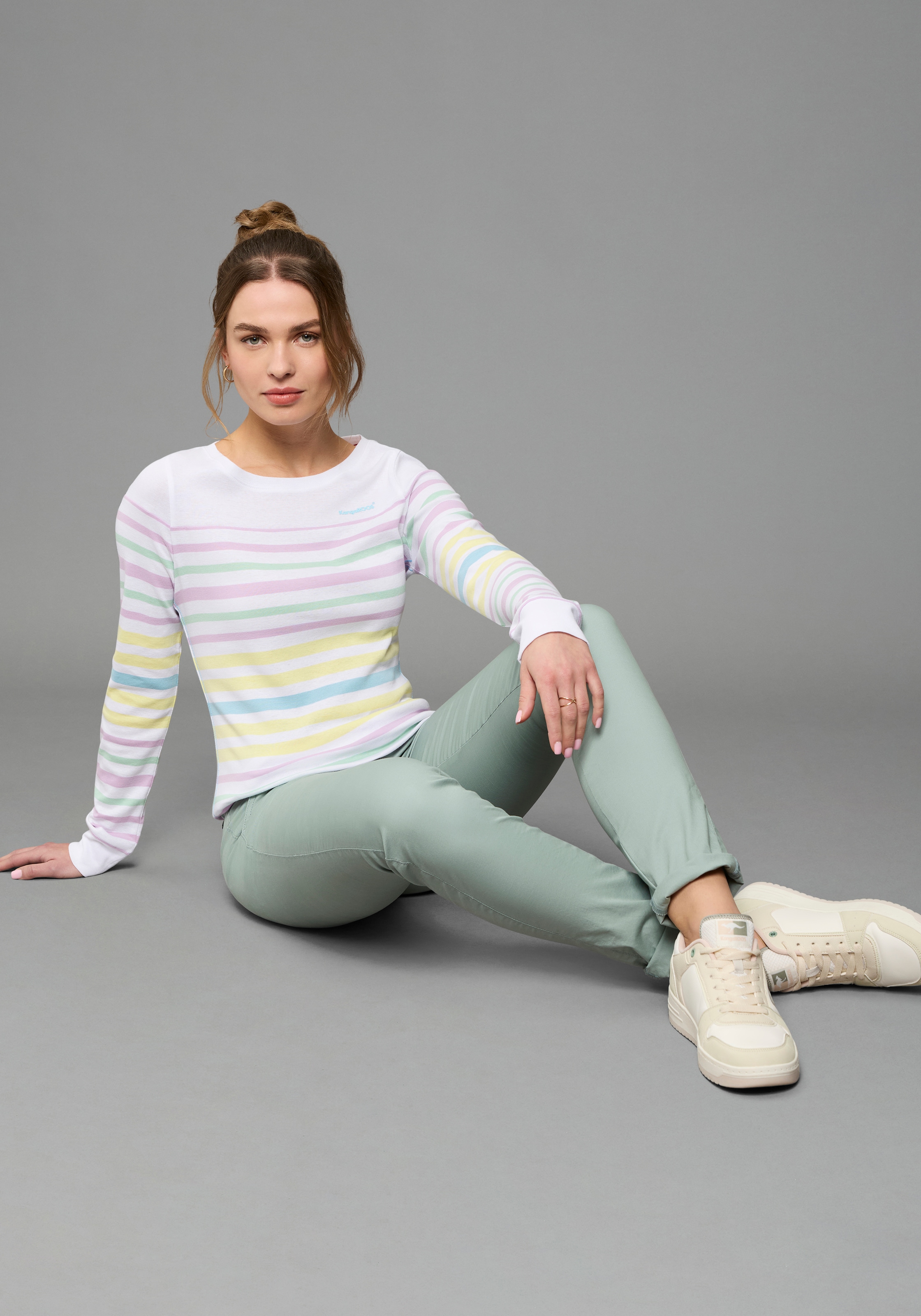 KangaROOS Long Sleeve Shirt Women White/Pastel Size 48/50 7